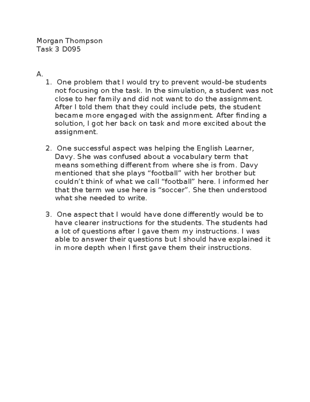 Task 3 D095 - Strategies for Engaging Students and Improving ...