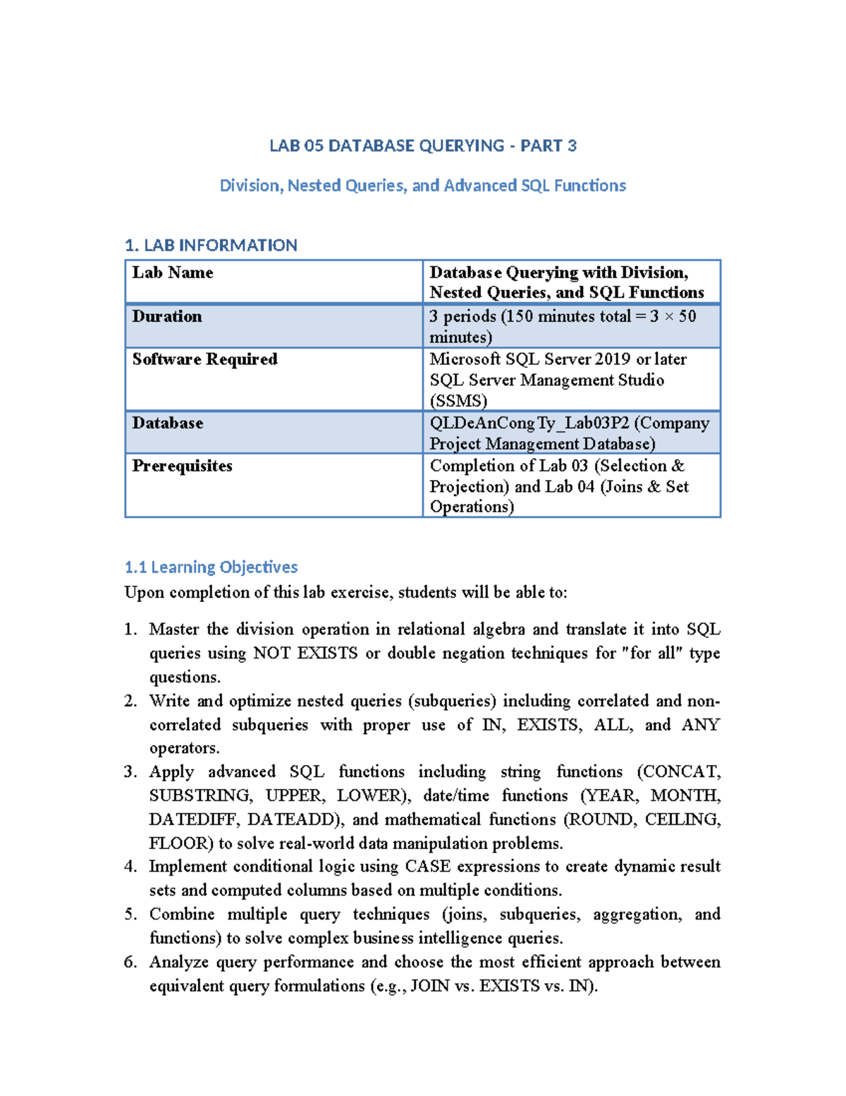 Lab 05: Advanced SQL Functions, Nested Queries & Division Techniques ...