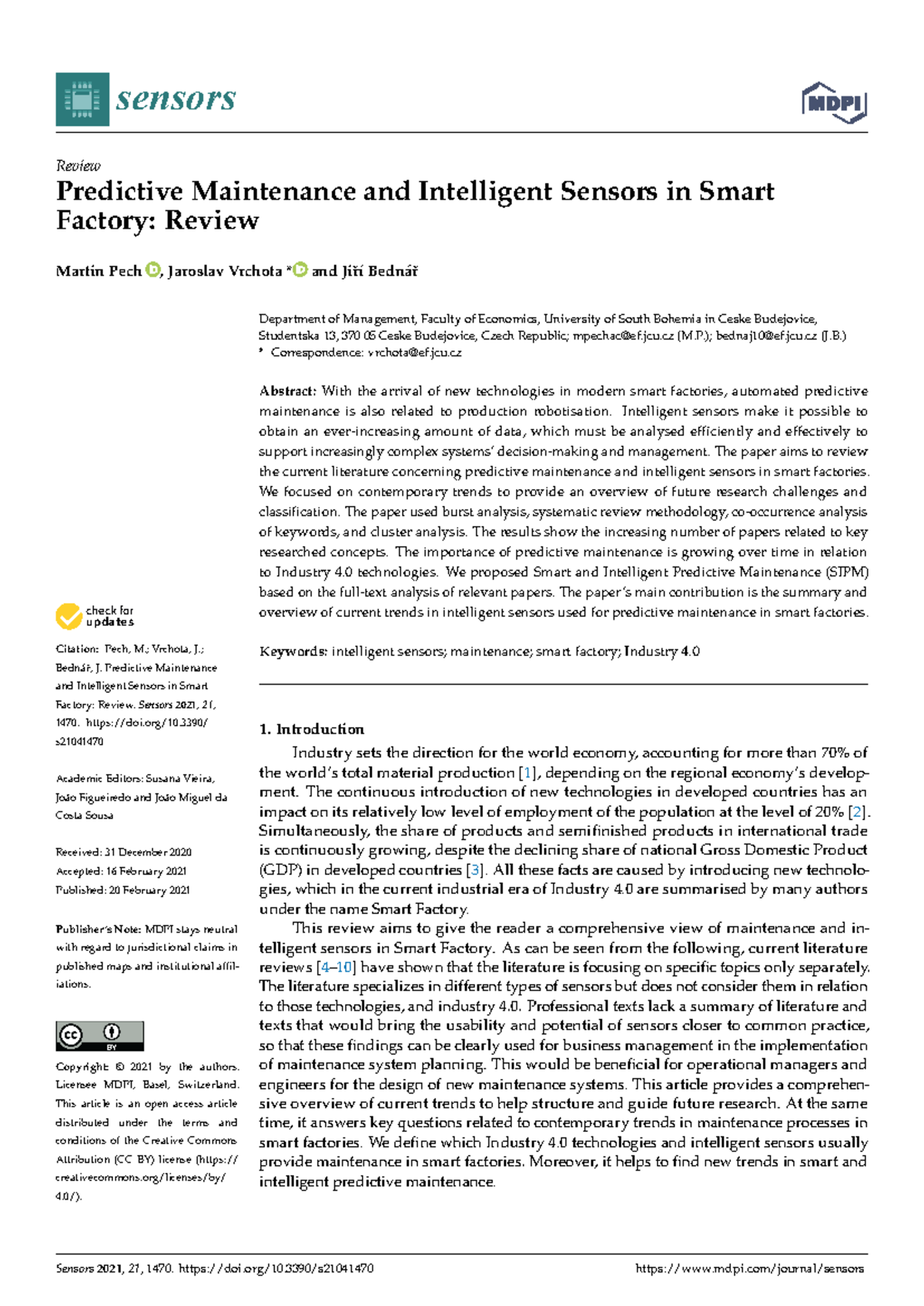 "Lecture Notes on Predictive Maintenance & Intelligent Sensors in Smart ...