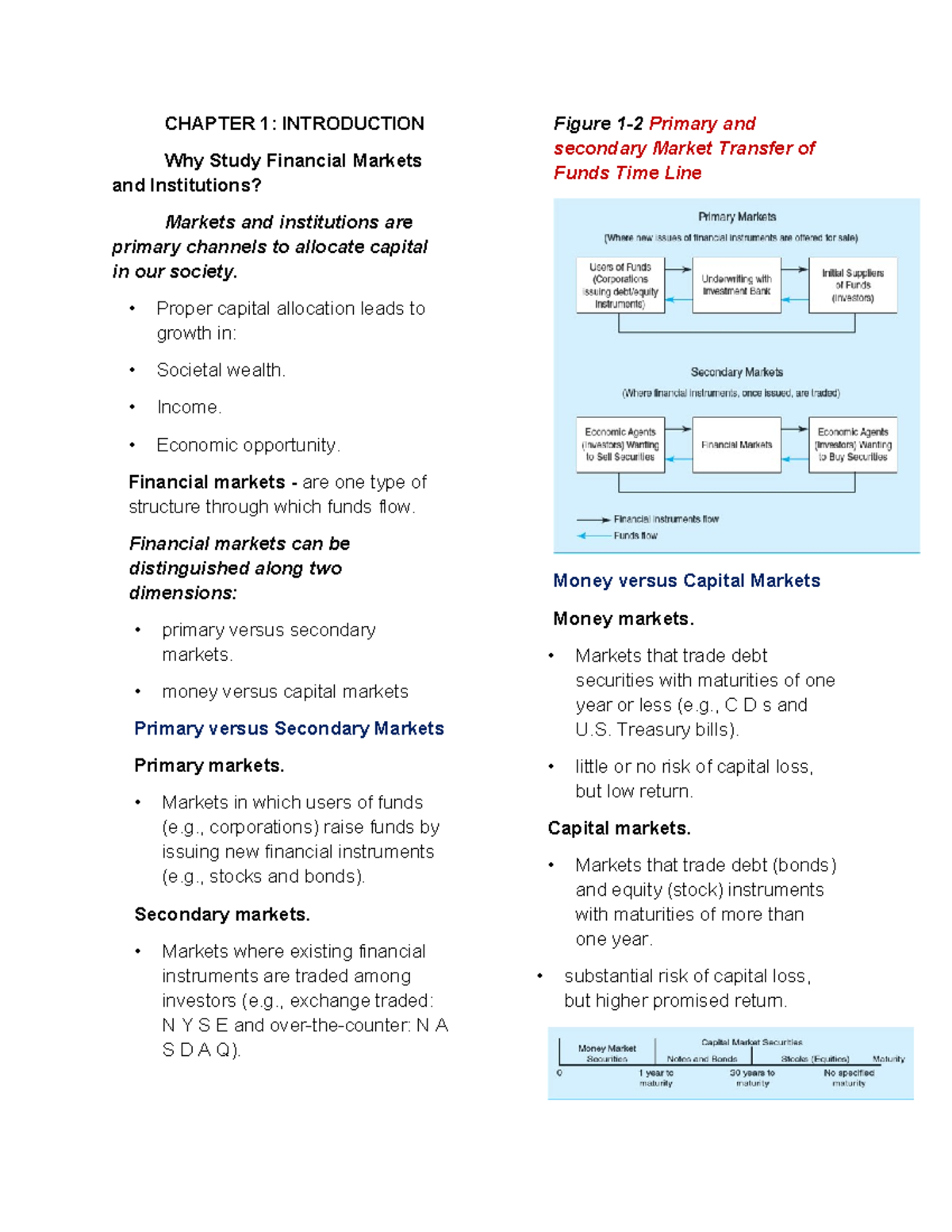 Chapter 1: Overview of Financial Markets and Institutions - Studocu