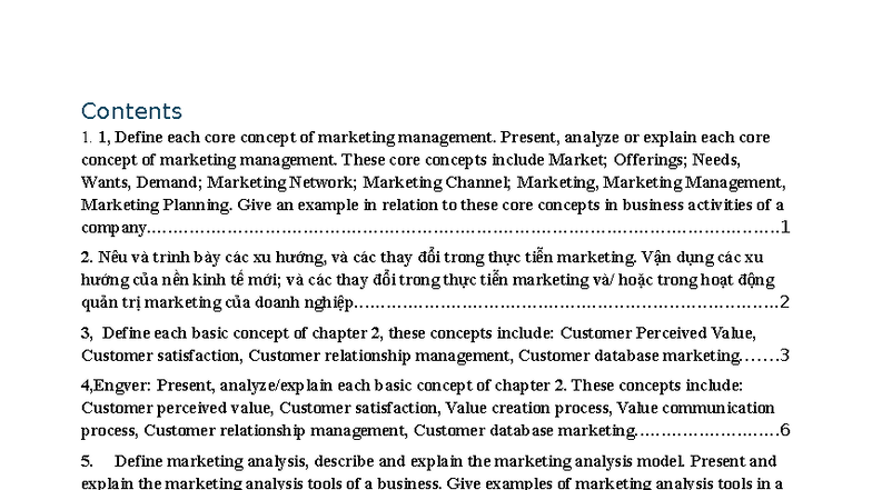 Marketing Management Concepts and Trends Overview (MKT101) - Studocu