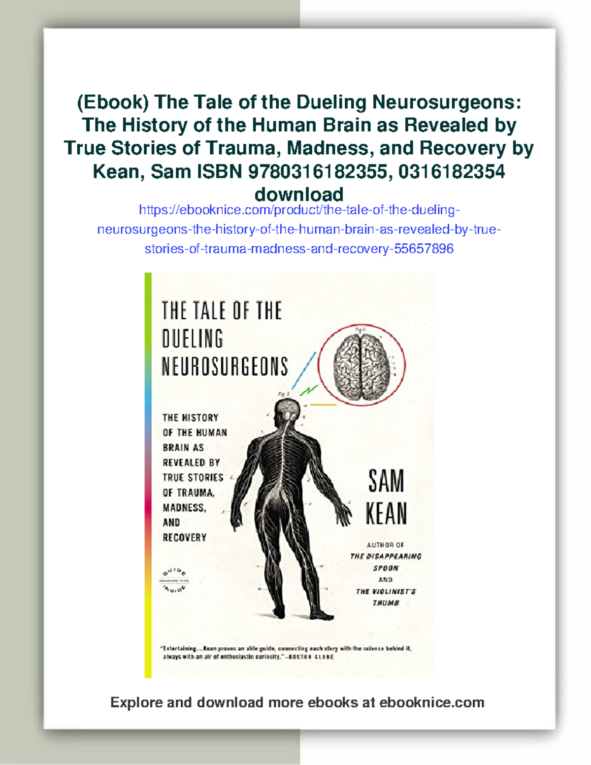 The Tale of the Dueling Neurosurgeons: History of the Human Brain - Studocu