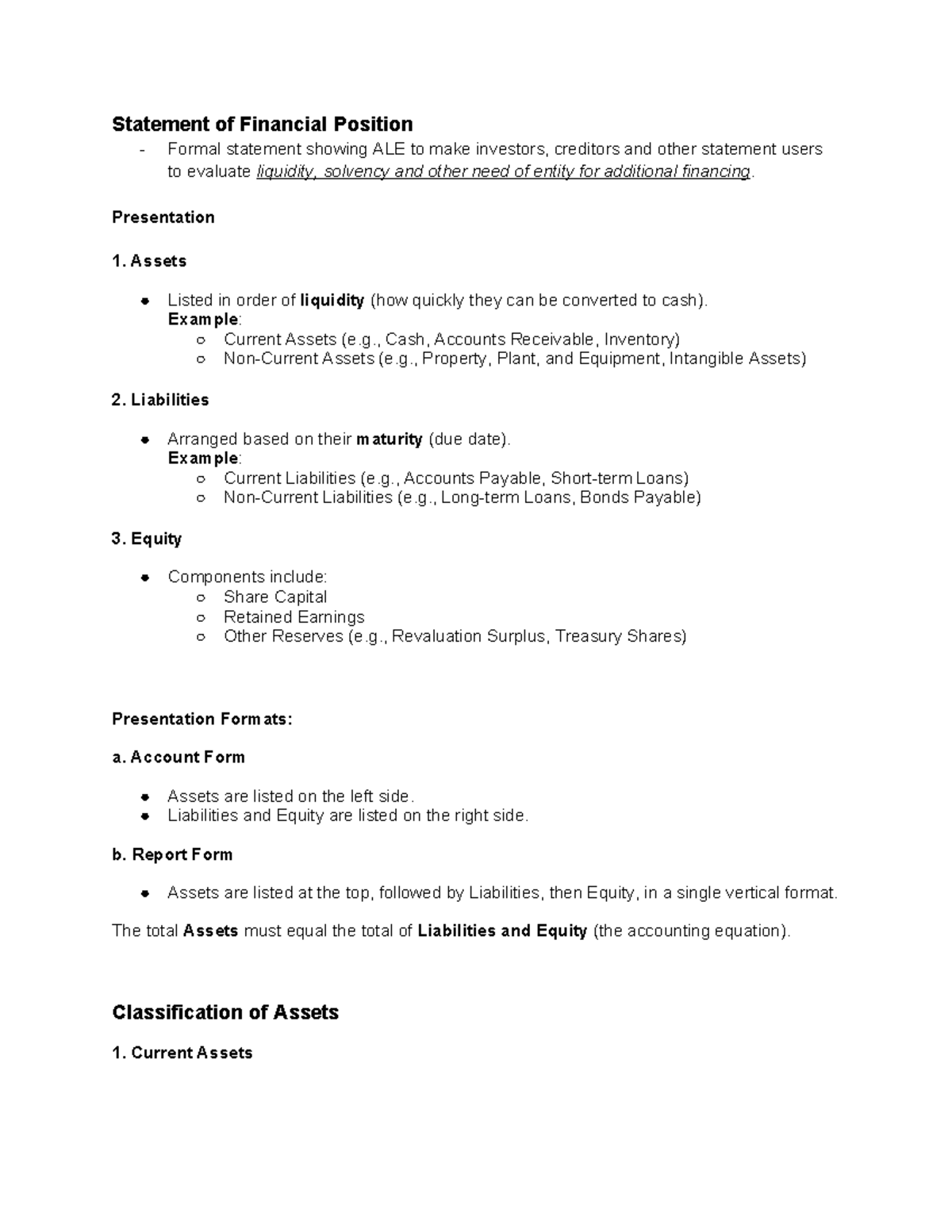 Intacc 3 - Statement of Financial Position Overview and Key Concepts ...