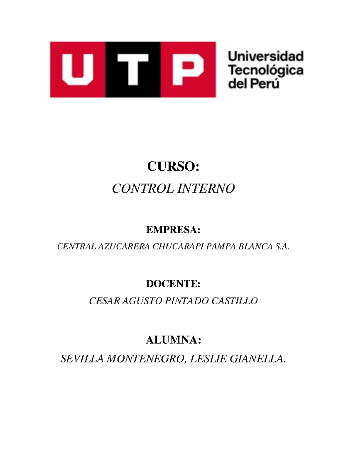(AC-S08) Tarea Académica 2 - Componentes del Control Interno COSO ERM ...