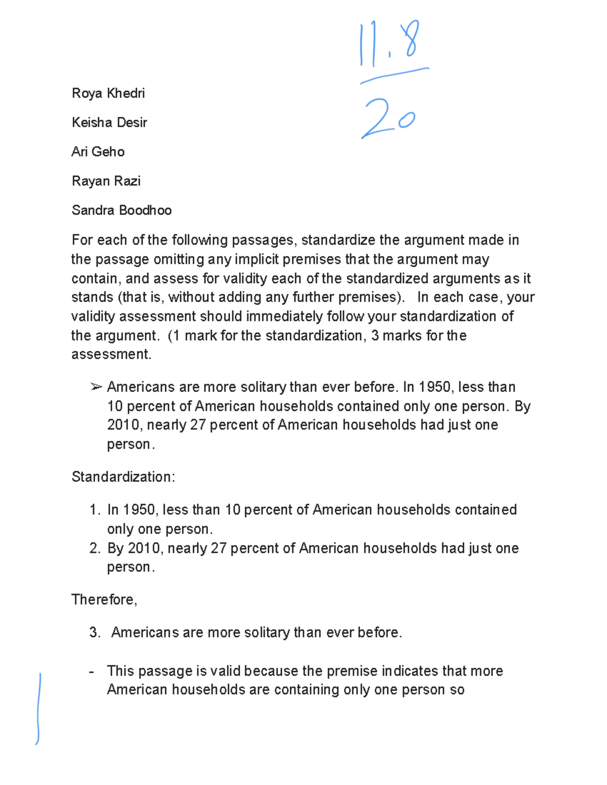 PHL214 - Exercise 3: Standardizing and Validating Arguments on Solitude ...