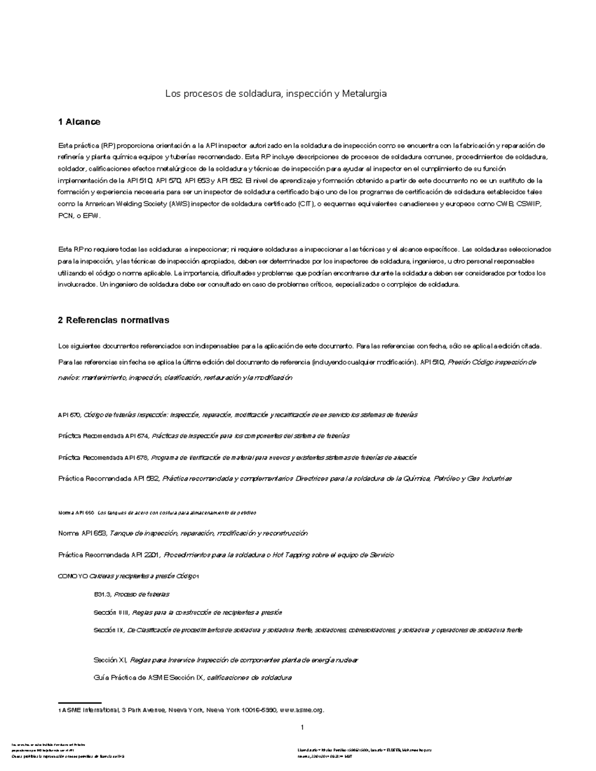 Práctica Recomendada API-577: Inspección y Metalurgia de Soldadura - Document Preview