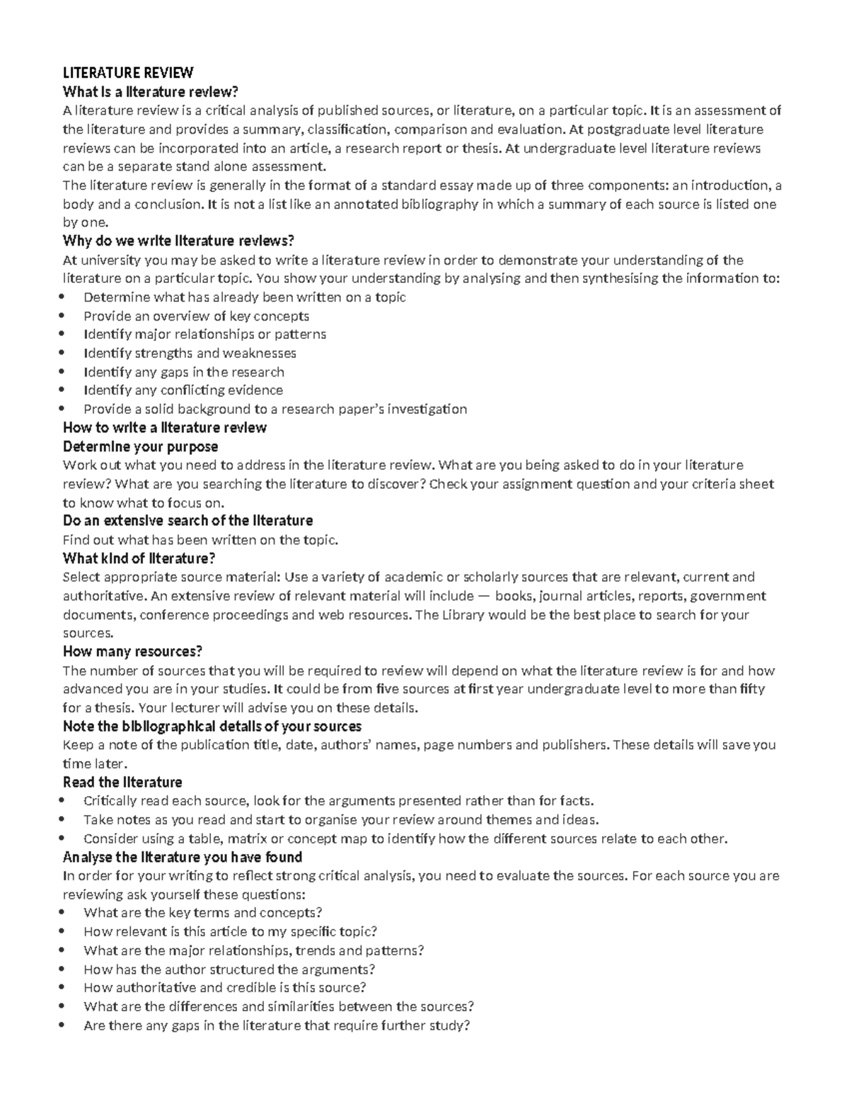 A STEP BY STEP Guide TO HOW TO Write A Literature Review - LITERATURE ...
