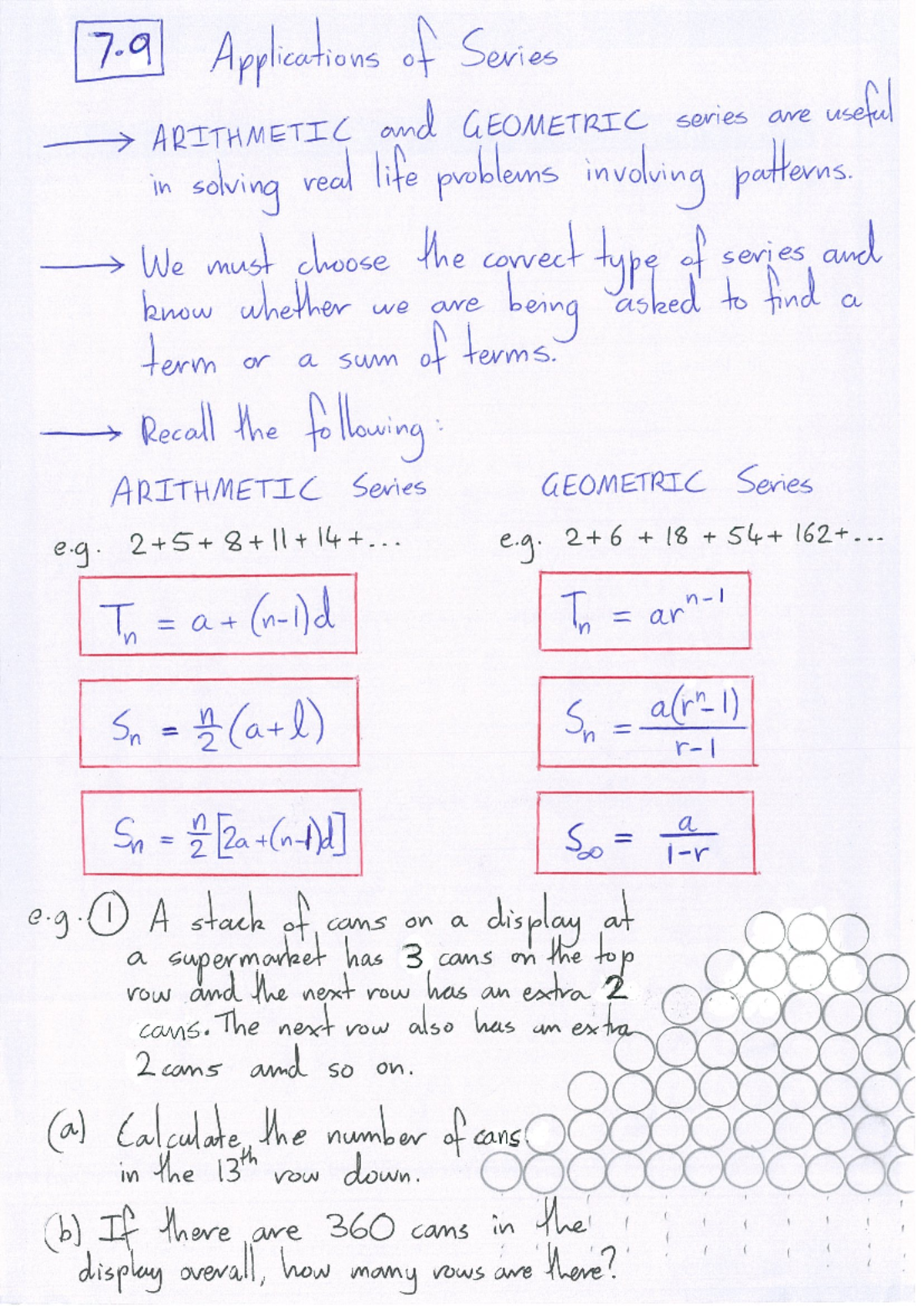 Applications of Series - We must choose the correct type of series and ...