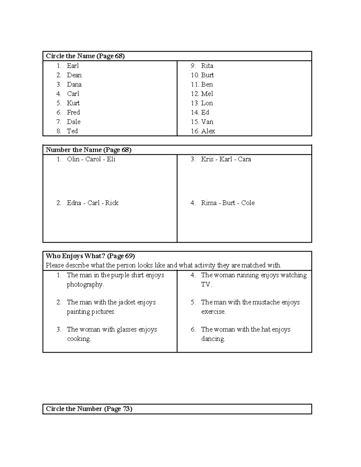 Unit 2 Homework: Circle, Number, and Draw Activities - Studocu
