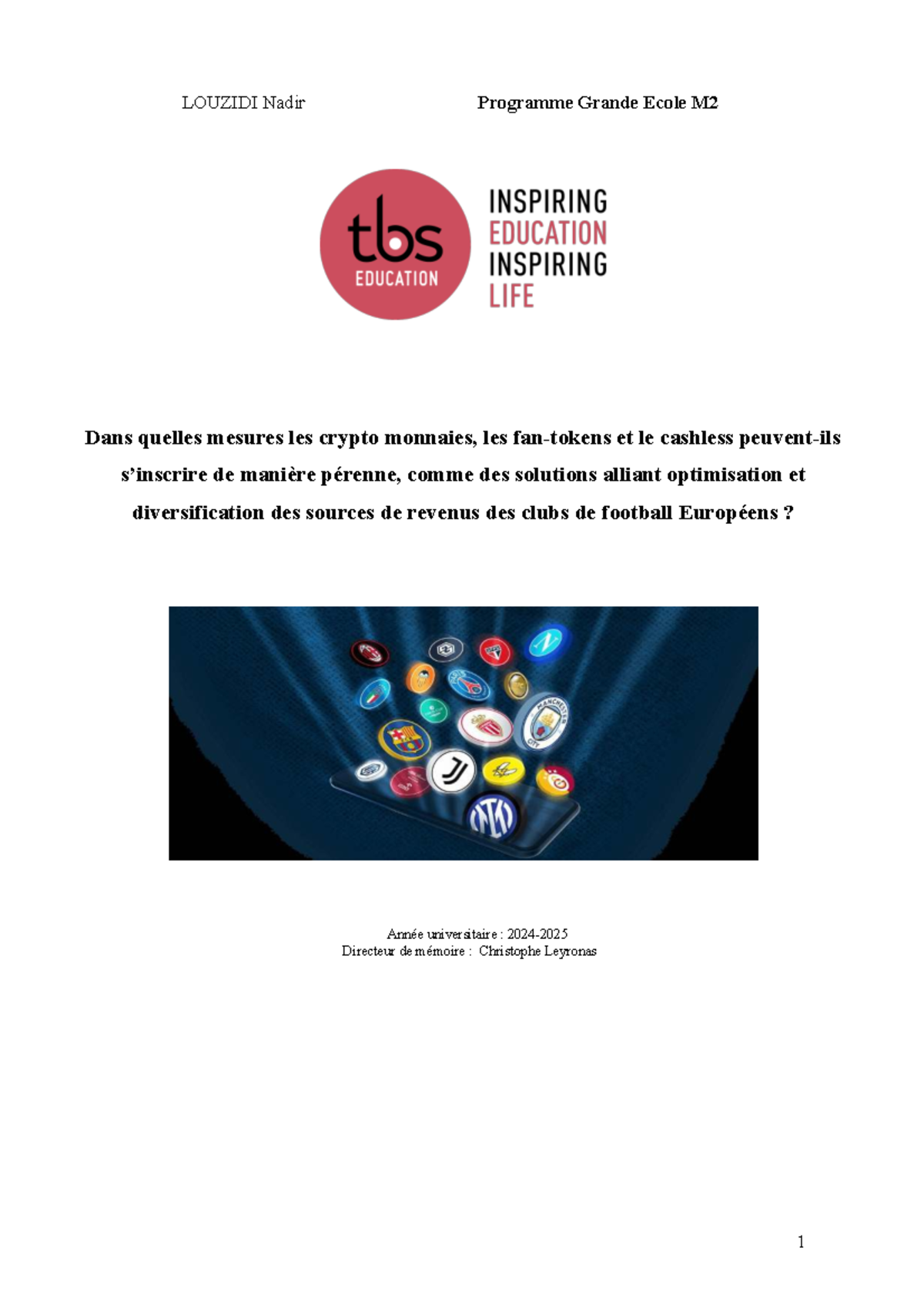 Analyse des Crypto-Monnaies, Fan-Tokens et Cashless dans le Football  Européen - - Studocu