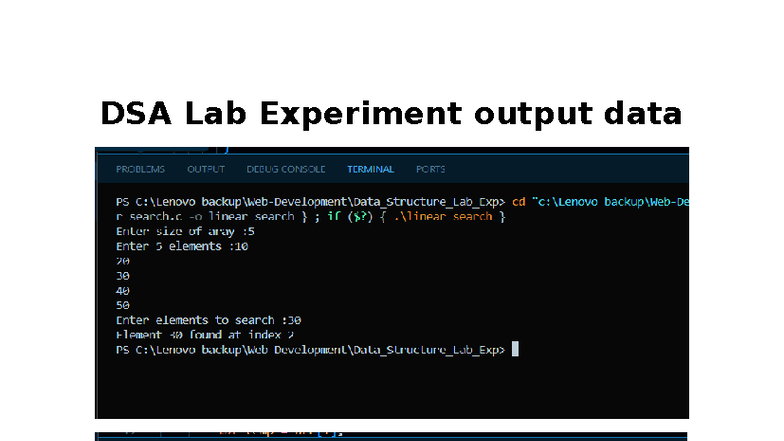 DSA Lab Experiment Outputs and Debugging Results - Studocu