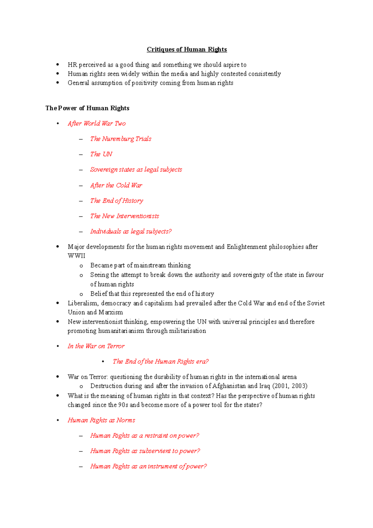 Critiques of Human Rights - Natural rights is simple nonsense: natural ...