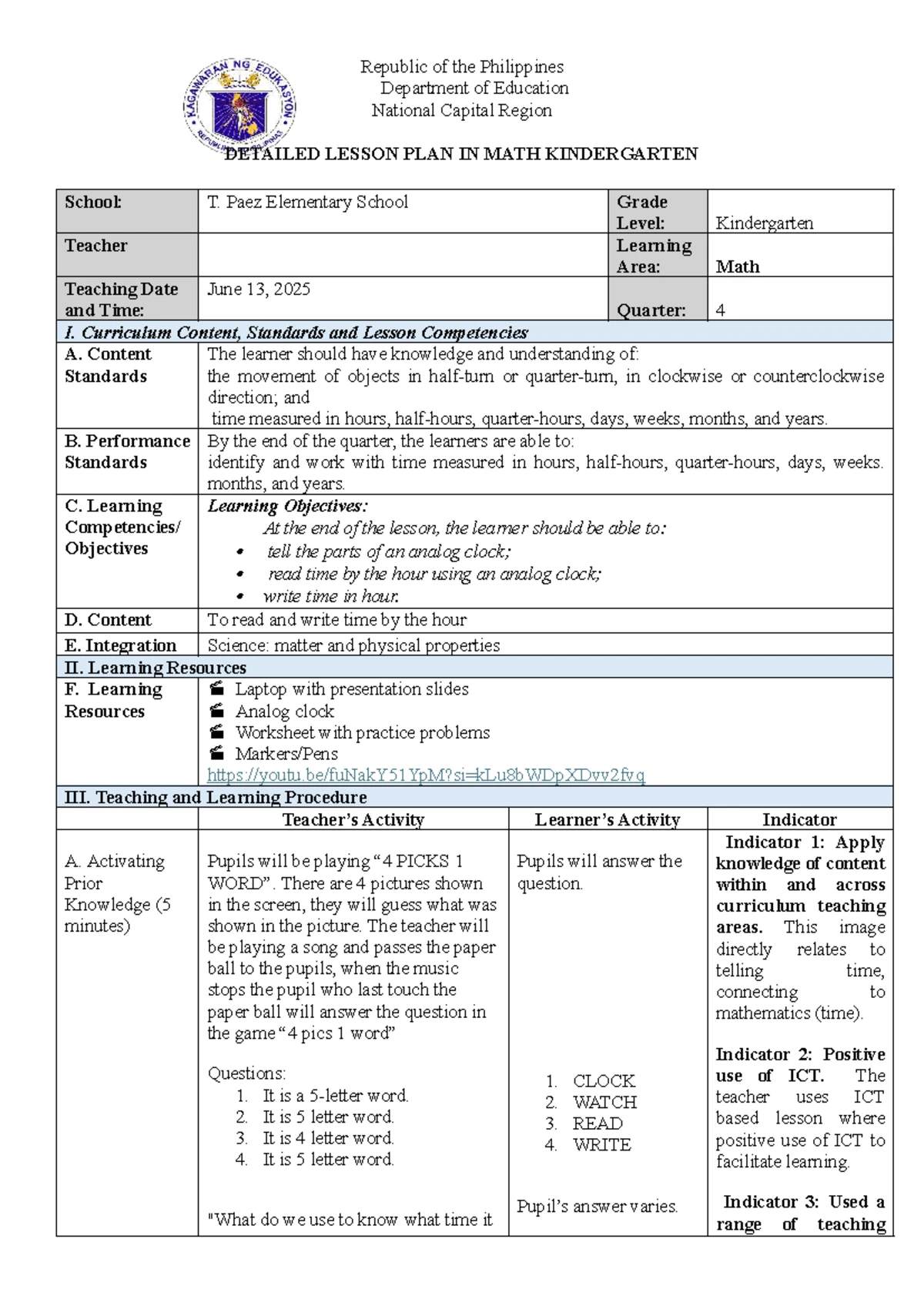 Multigrade LP: Detailed Lesson Plan for Community Building in Grade 2-3 ...