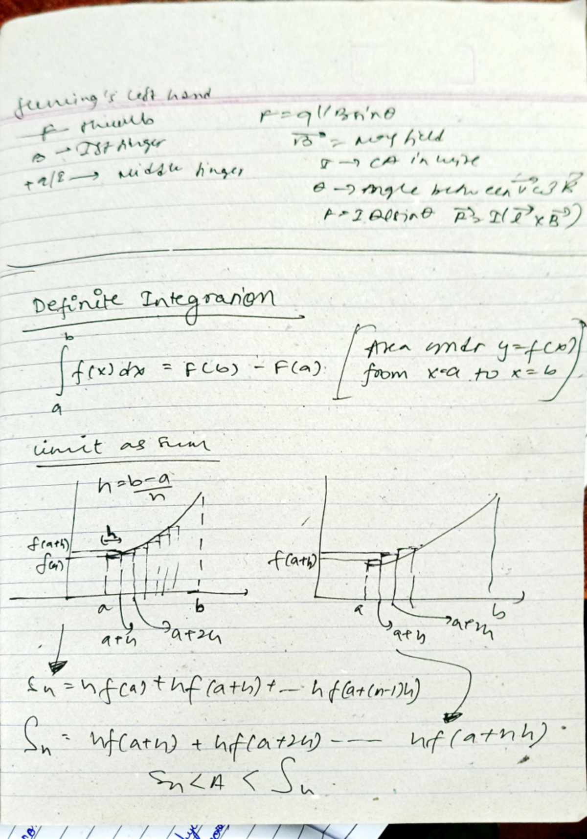 Definite Integration - left hand F think of Istringer is May hield ...