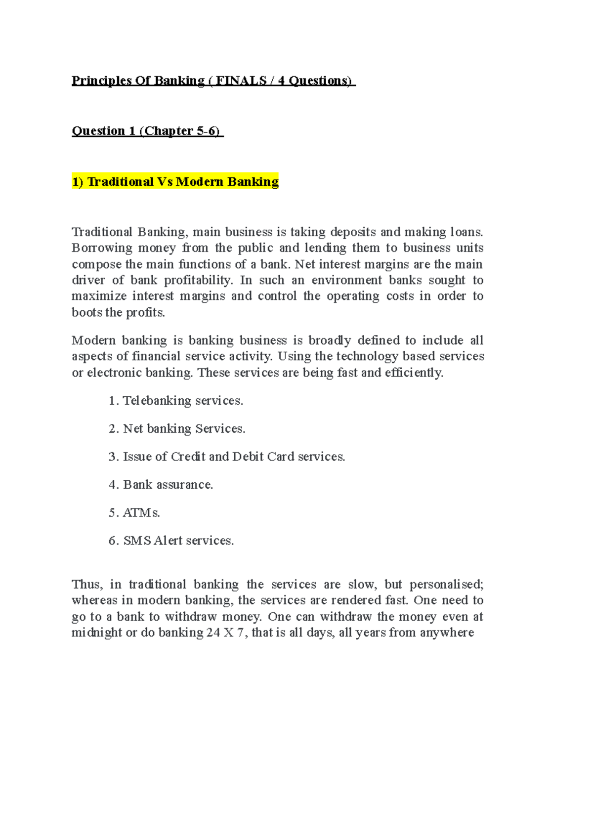 Principles of Banking (FINALS) Study Guide & Key Topics Explained - Studocu