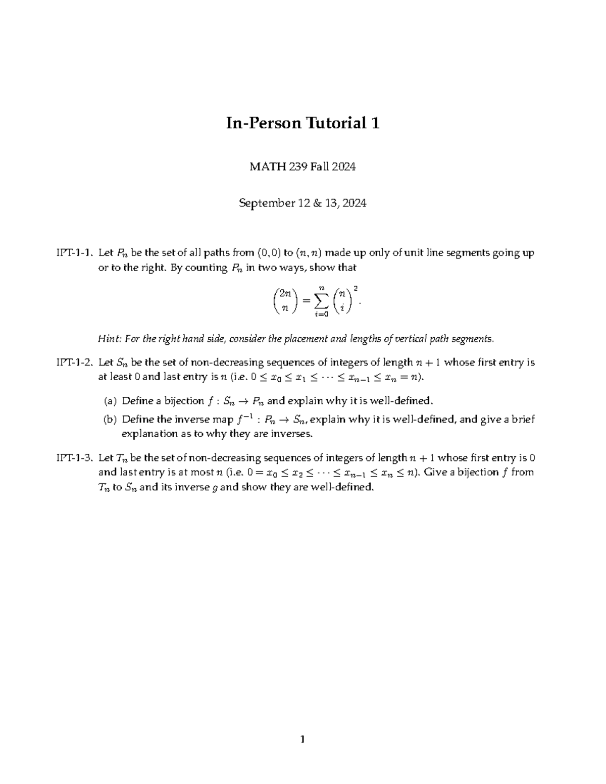 MATH 239 Final Exam Questions from In-Person Tutorial 1 - Studocu