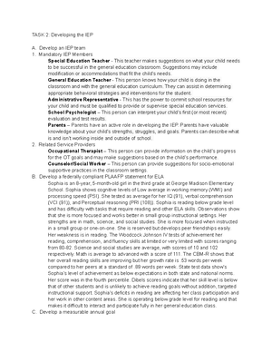 IEP Form for D004 Task 1 - Passed first try, no revisions needed ...