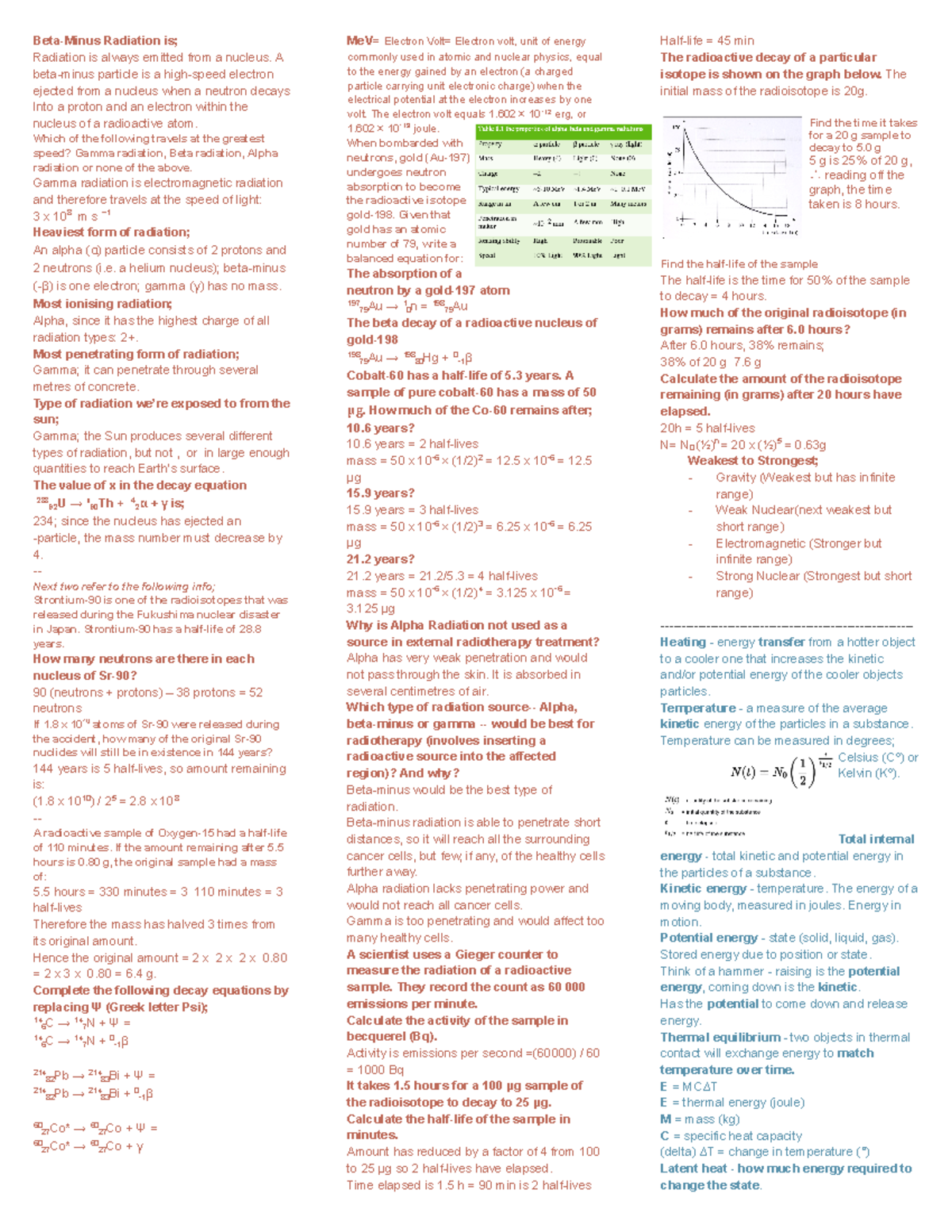 Physics 101: Comprehensive Cheat Sheet for Entire Semester Overview ...