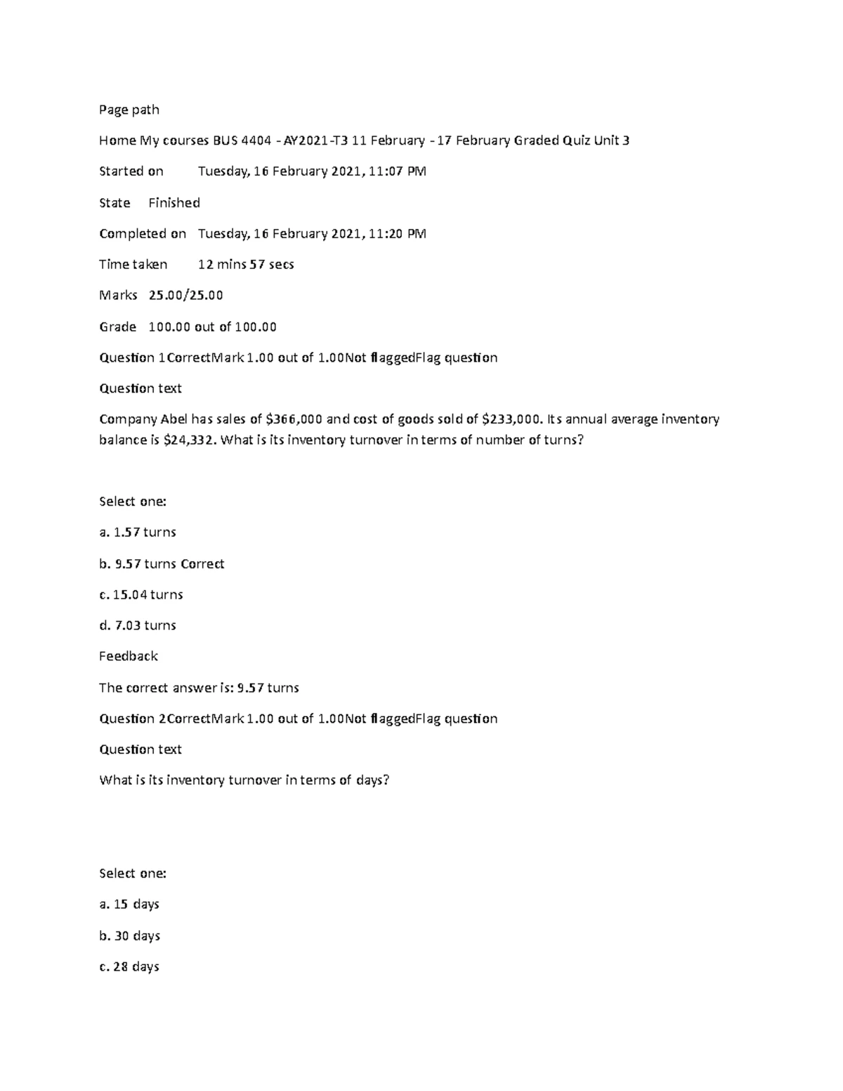Bus 4406 graded quiz unit 3 - Home My Courses Resources Links ...