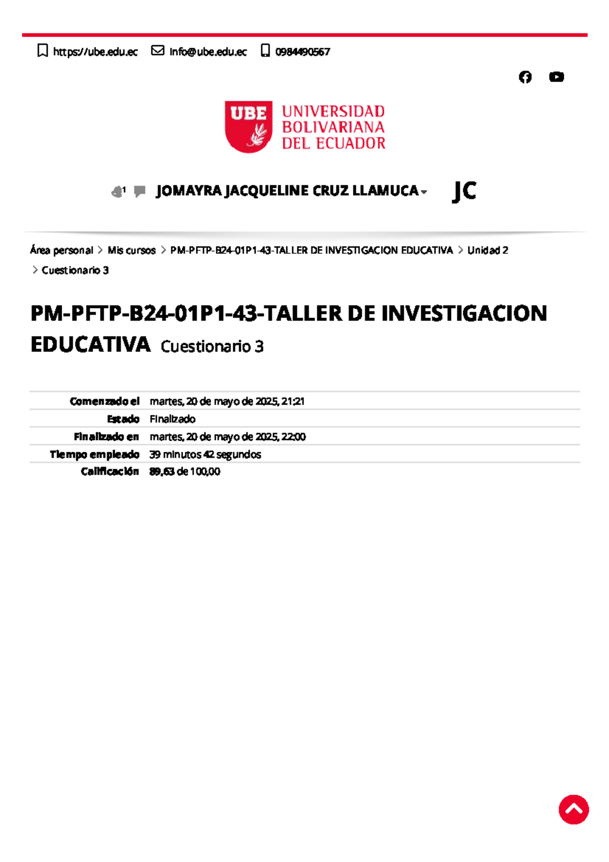 Cuestionario 3 de Investigación Educativa - Unidad 2 (0984490567) - Document Preview