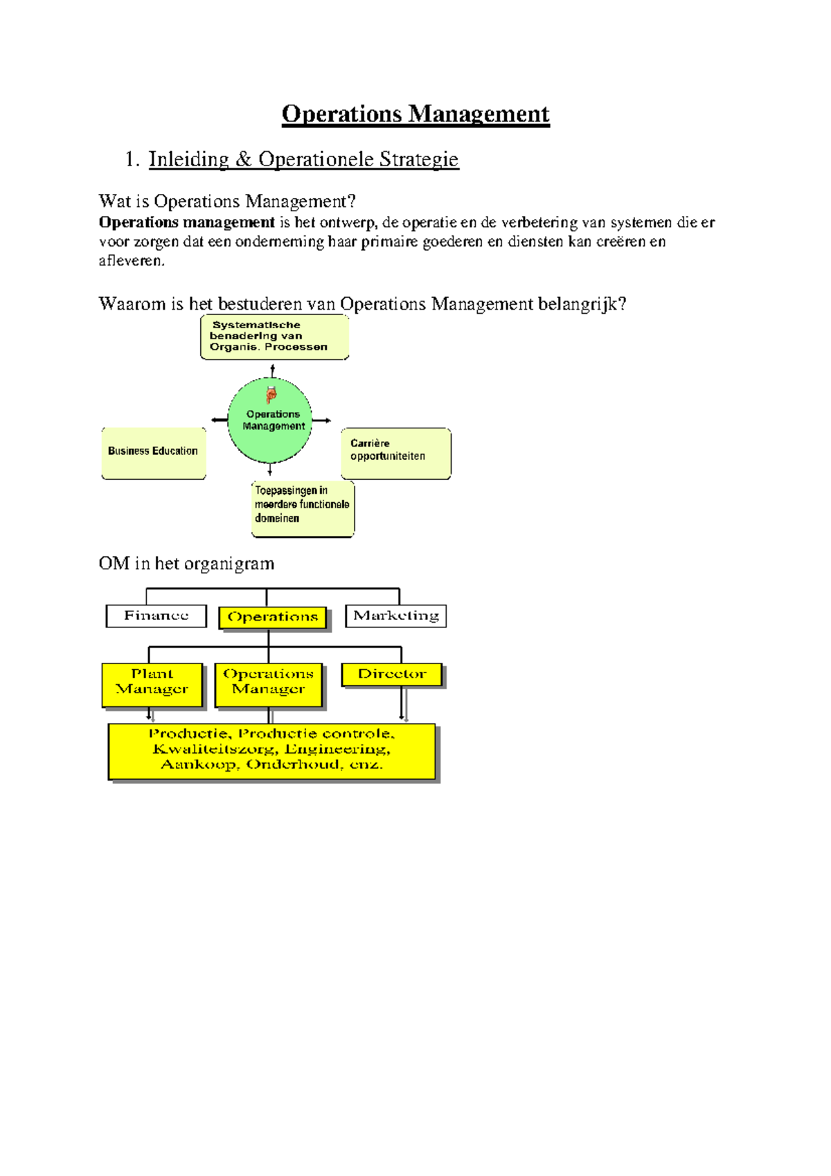 Operations Management Notes for Course OM101: Key Concepts & Strategies ...