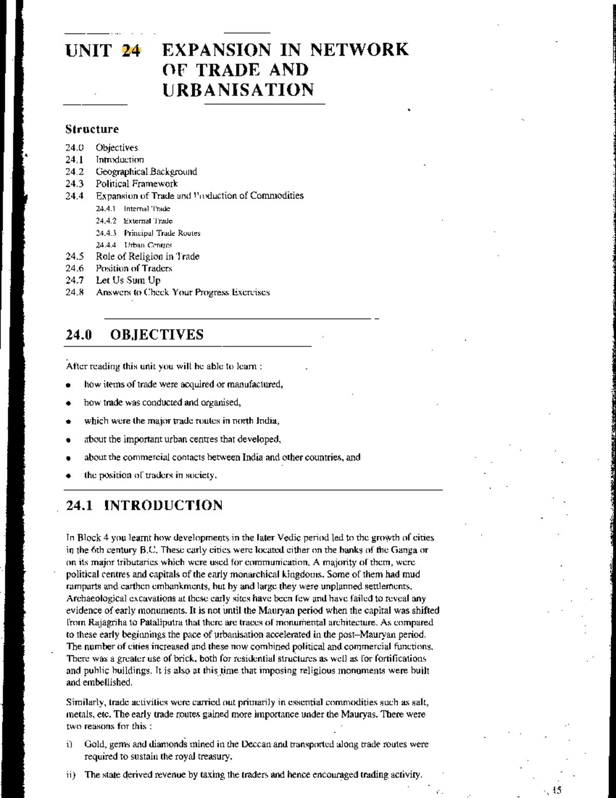 UNIT 24: Expansion of Trade Networks and Urbanisation in India (200 B.C ...