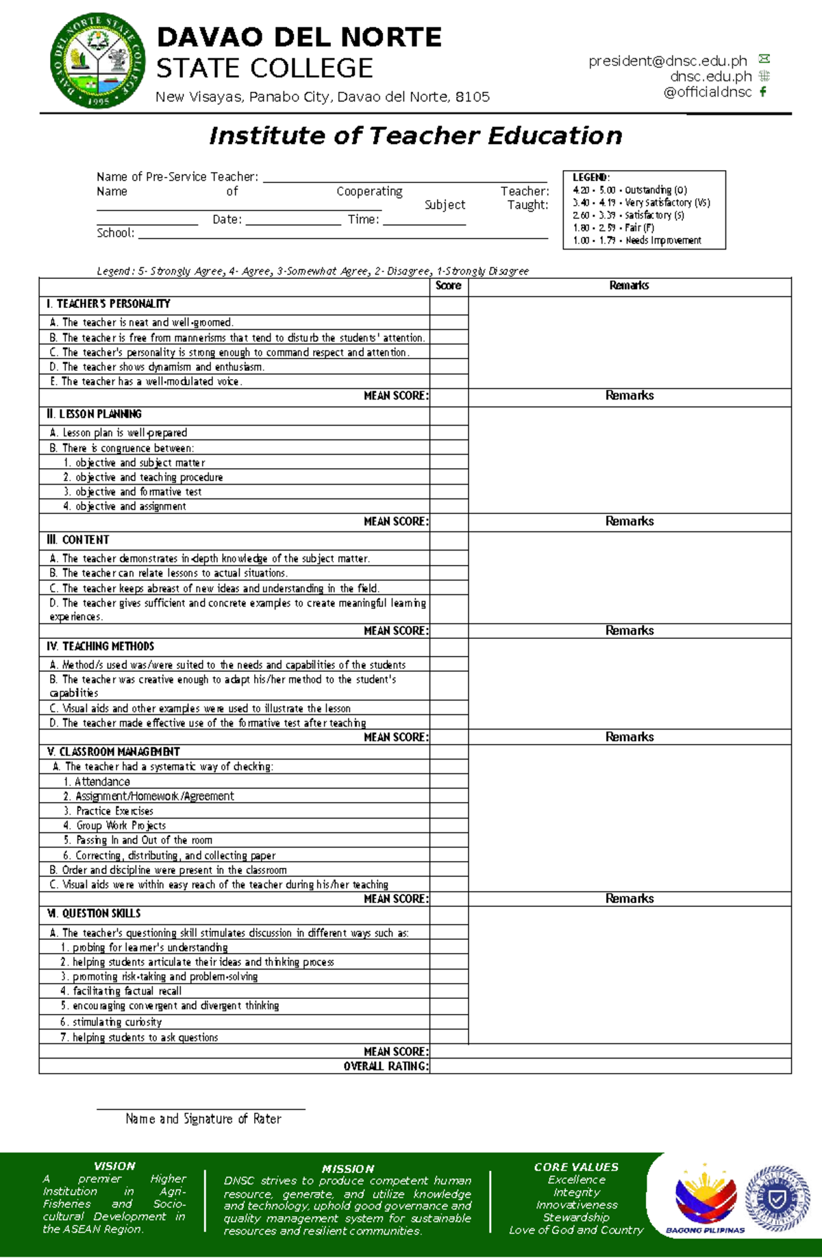 Teaching Demonstration Rubric for Teacher Education (TTE 101) - Studocu