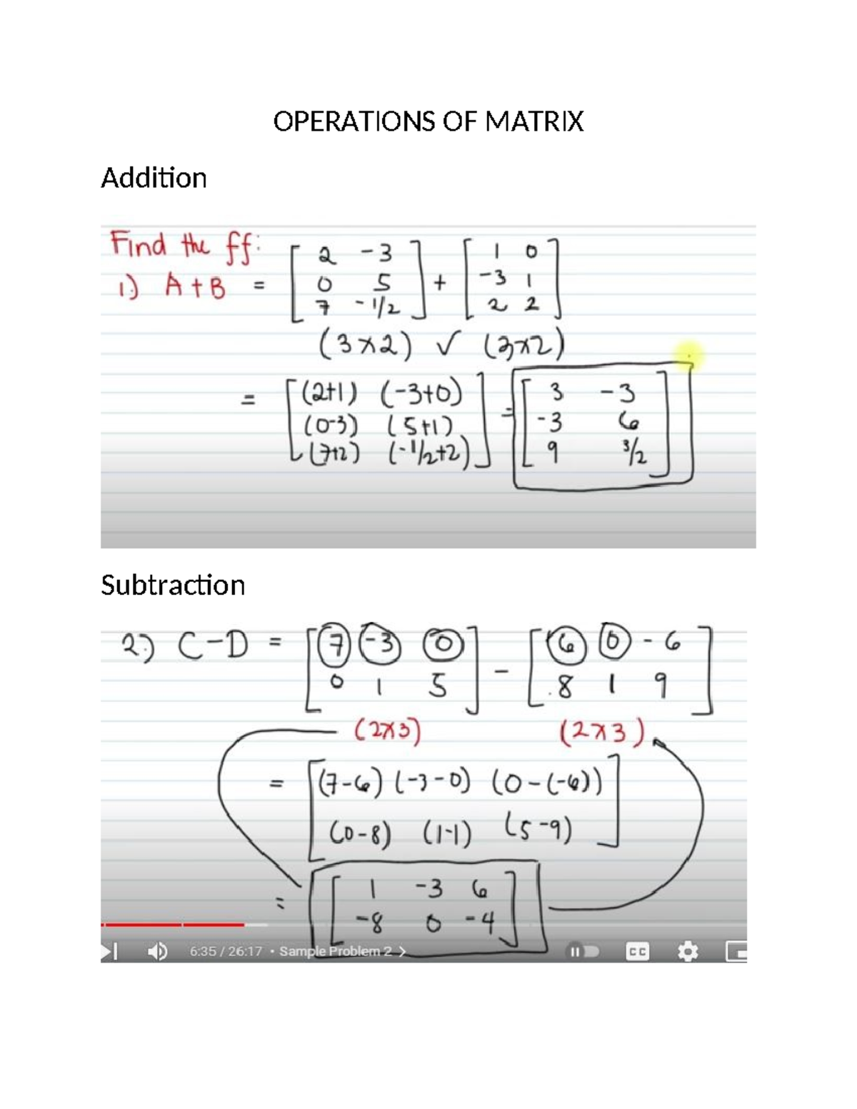 Operations-OF- Matrix - Civil Engineering - OPERATIONS OF MATRIX ...