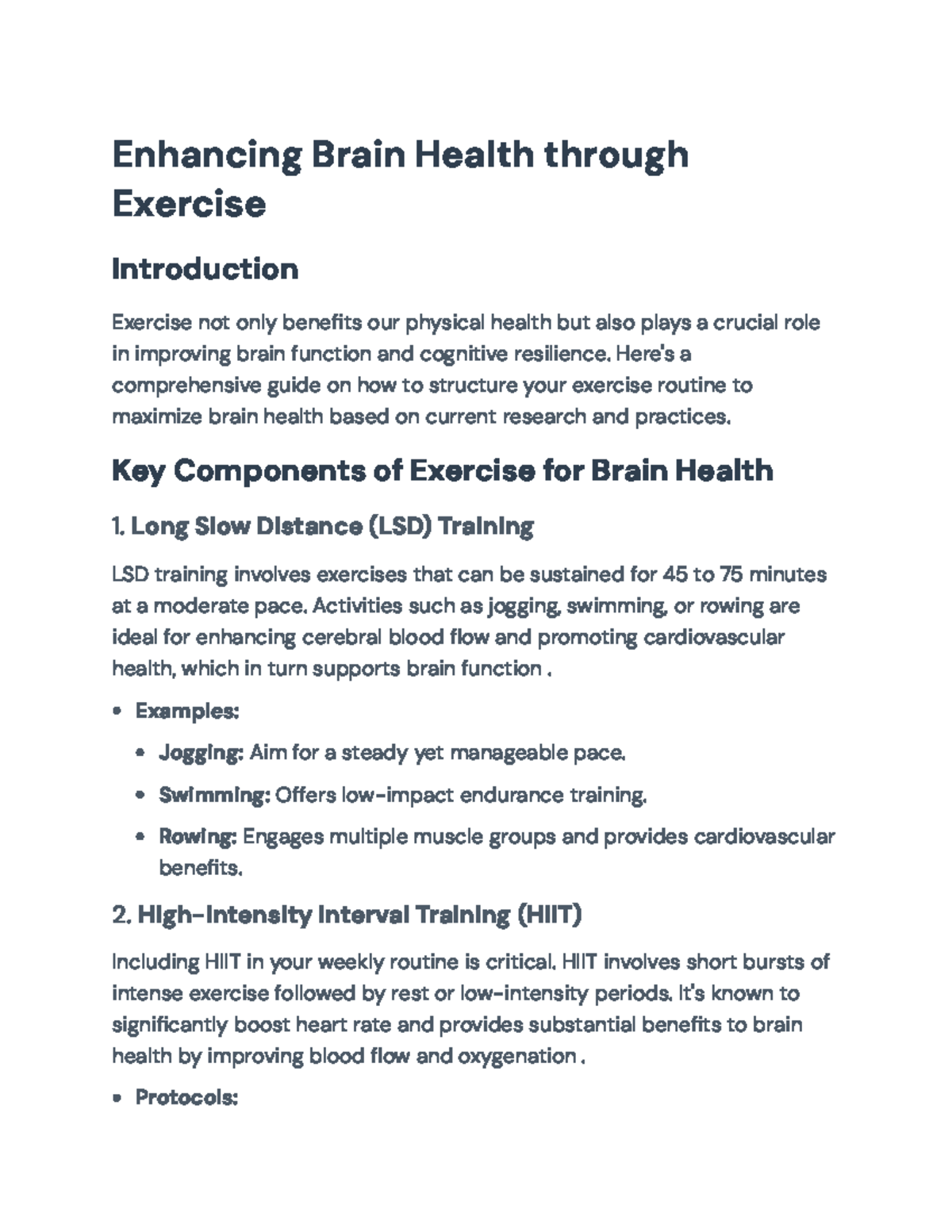 Enhancing Brain Health through Exercise: A Comprehensive Guide ...