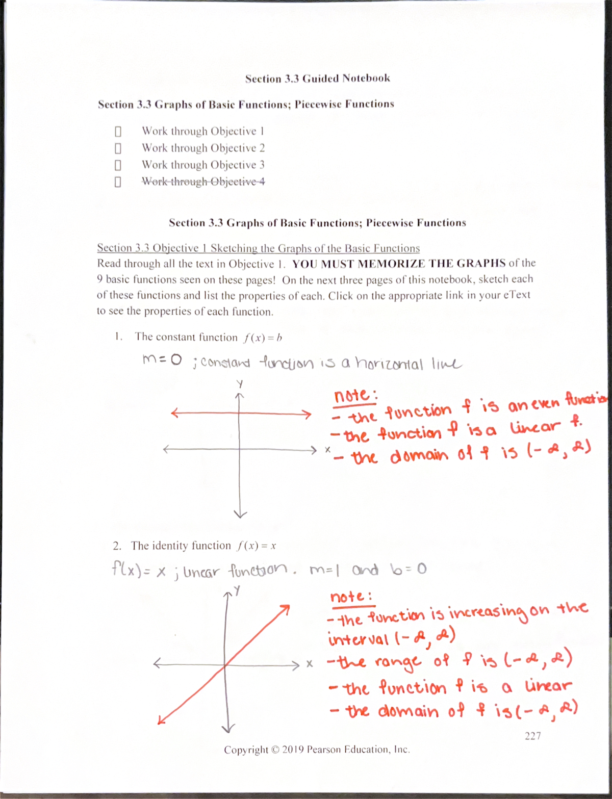 Section 3.3 Guided Notebook: Piecewise Functions & Graphs Analysis ...