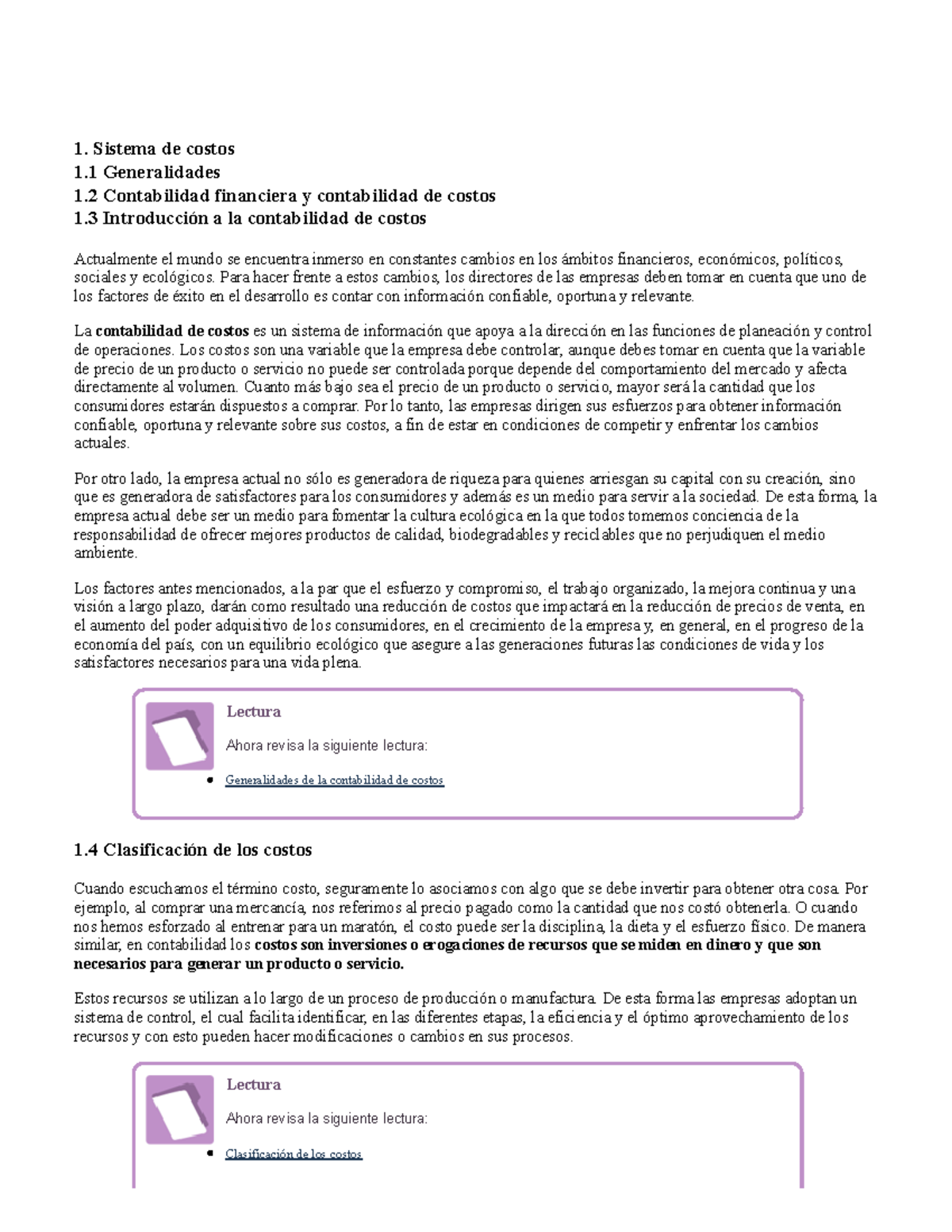 Contabilidad de Costos v1: Sistemas y Clasificación de Costos - Studocu