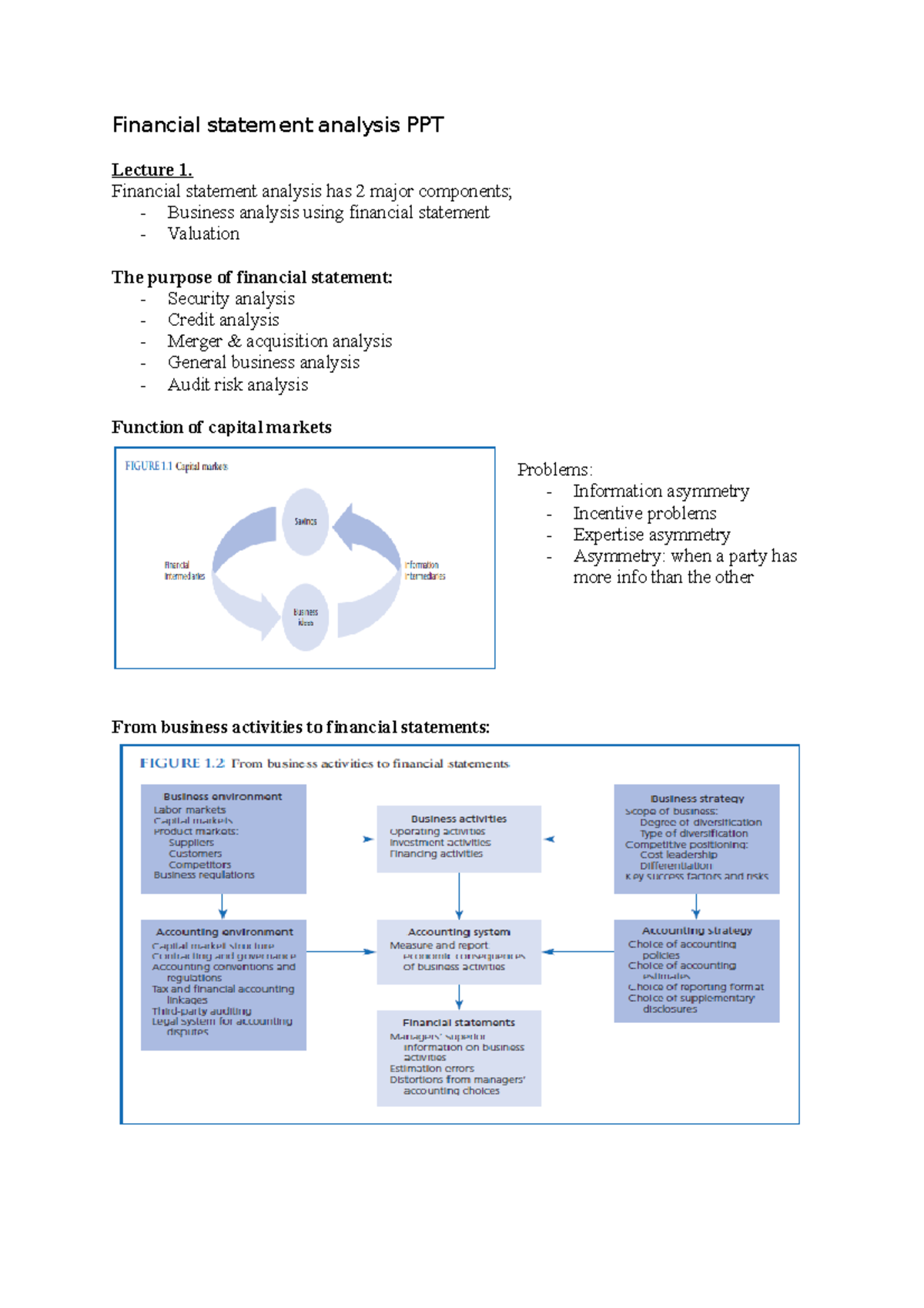 Financial Statement Analysis Lecture Notes for ACC 101 - Studeersnel