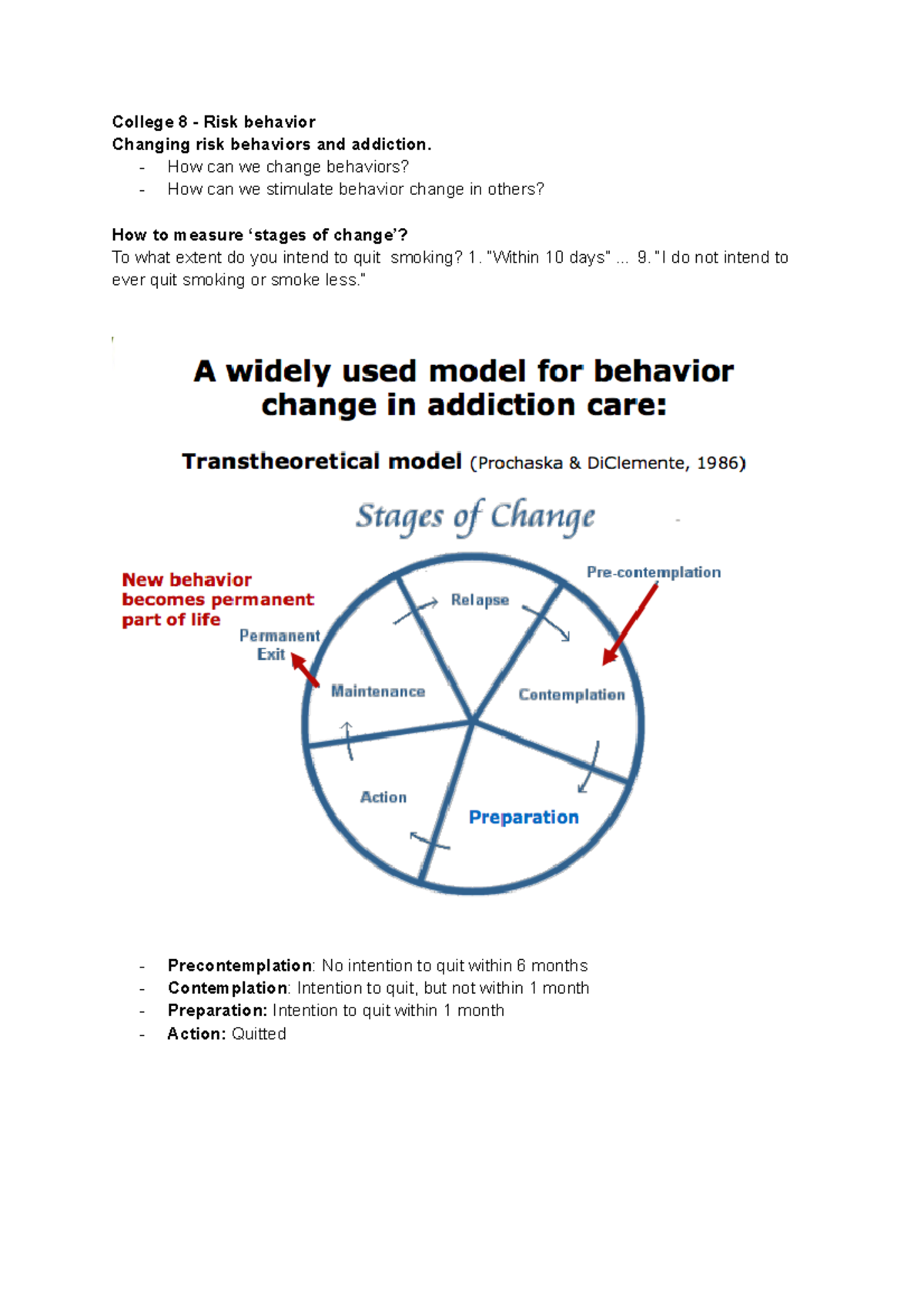 College 8 - Risk Behavior & Behavior Change Strategies: Insights and ...
