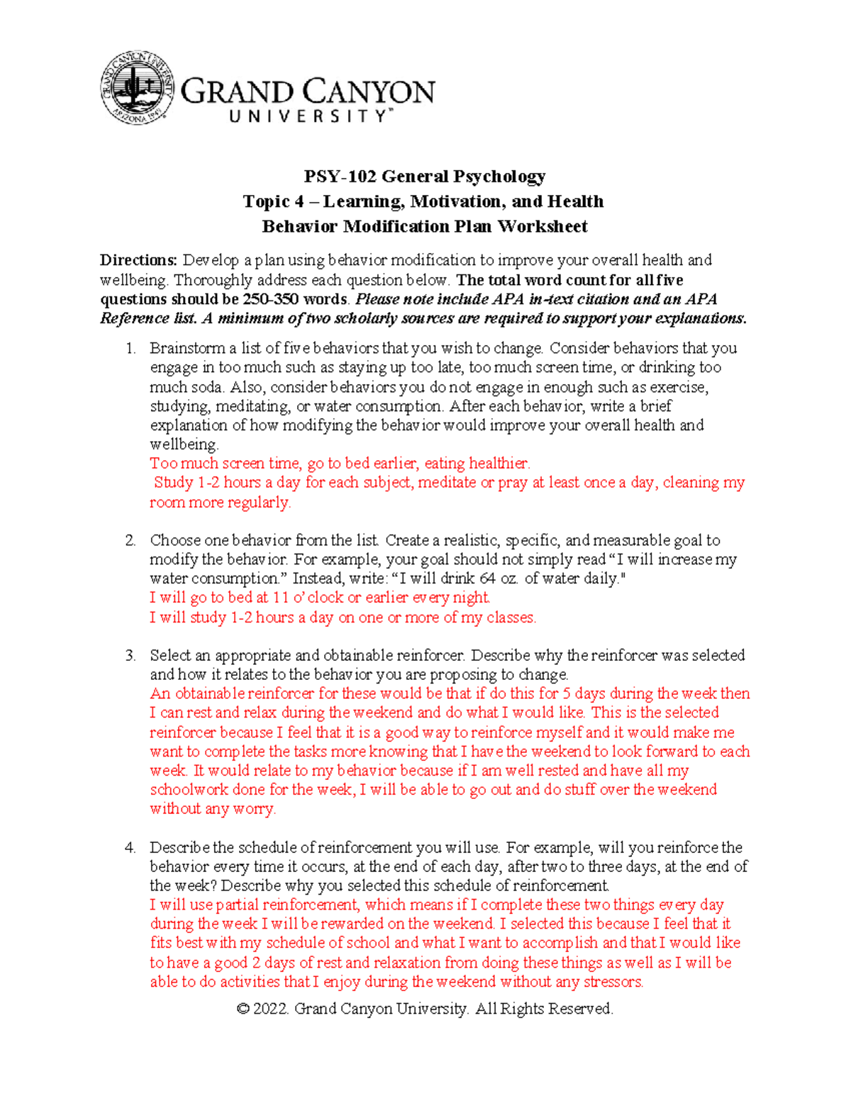 Behavior assignment - PSY-102 General Psychology Topic 4 – Learning ...