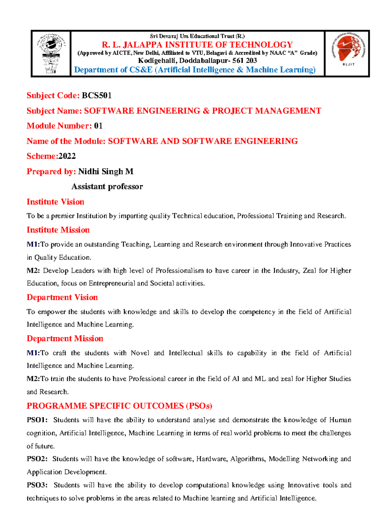 Module-01 SEPM: Introduction to Software Engineering & Project ...