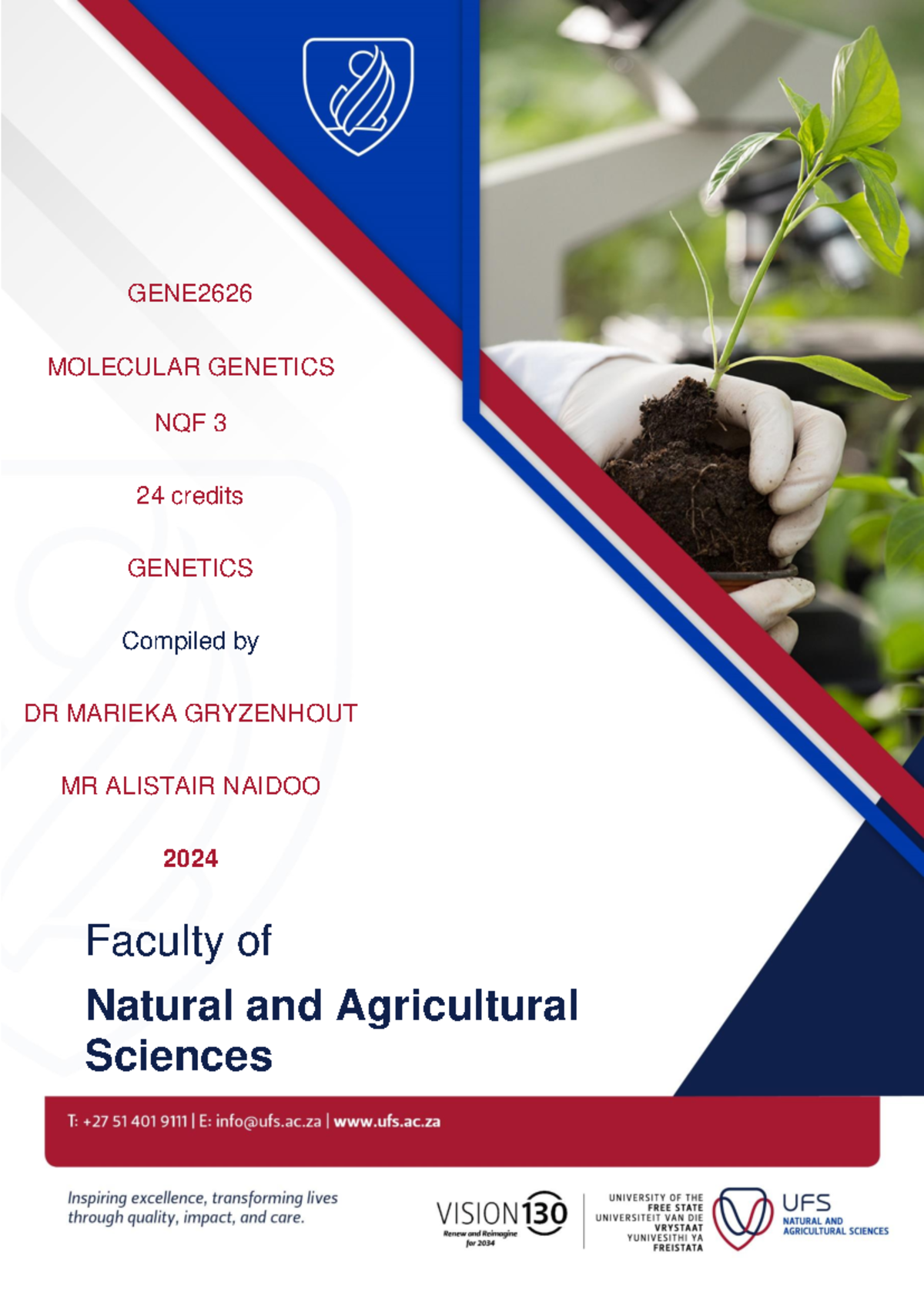 Molecular Genetics Study Guide GENE2626 2024 - Dr. Gryzenhout & Mr ...
