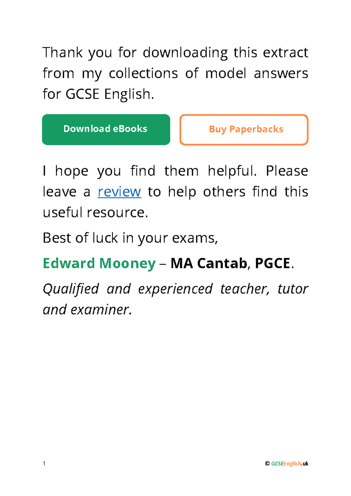 GCSE English Model Answers: Essays on Macbeth, A Christmas Carol ...