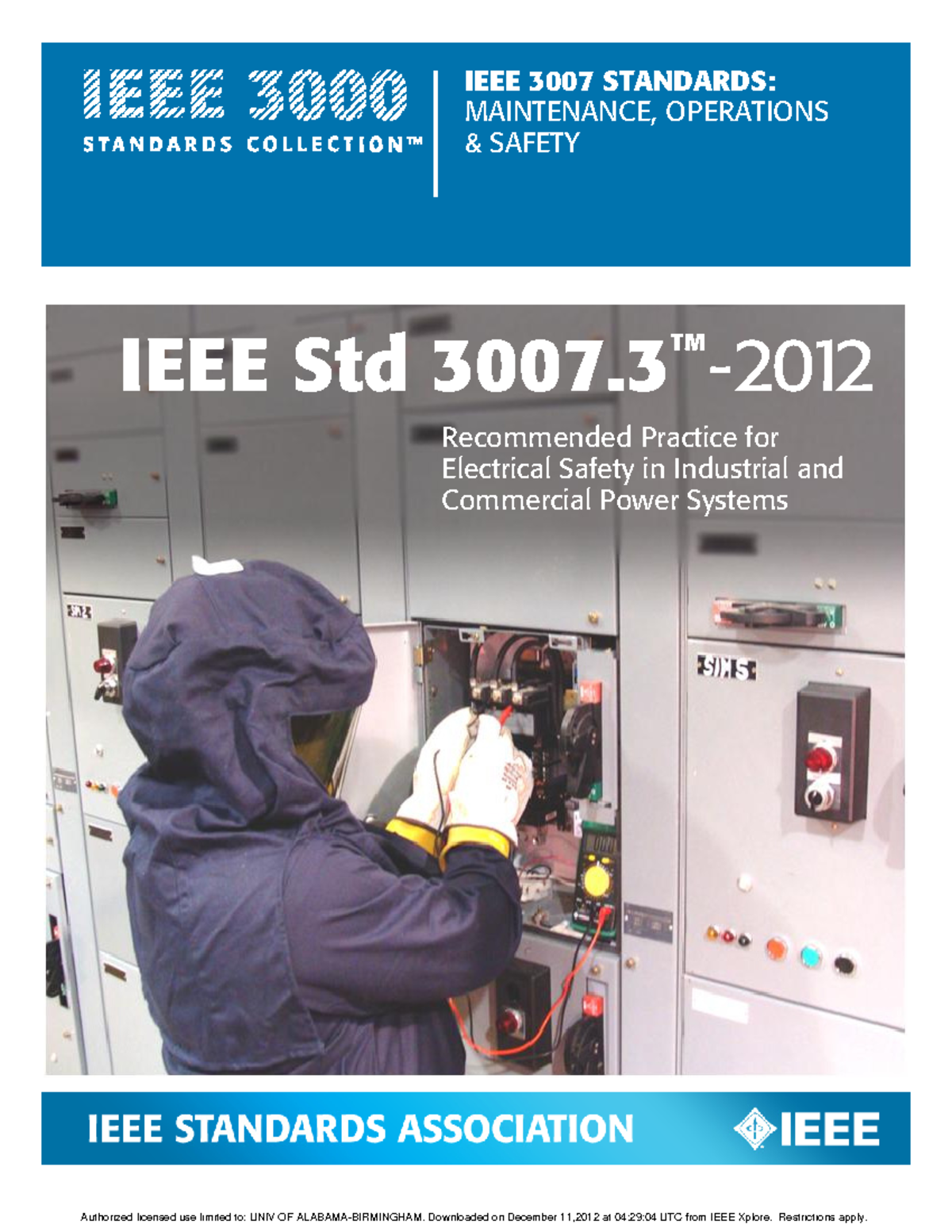 IEEE Std 3007.3-2012 Recommended Practices for Electrical Safety - Studocu