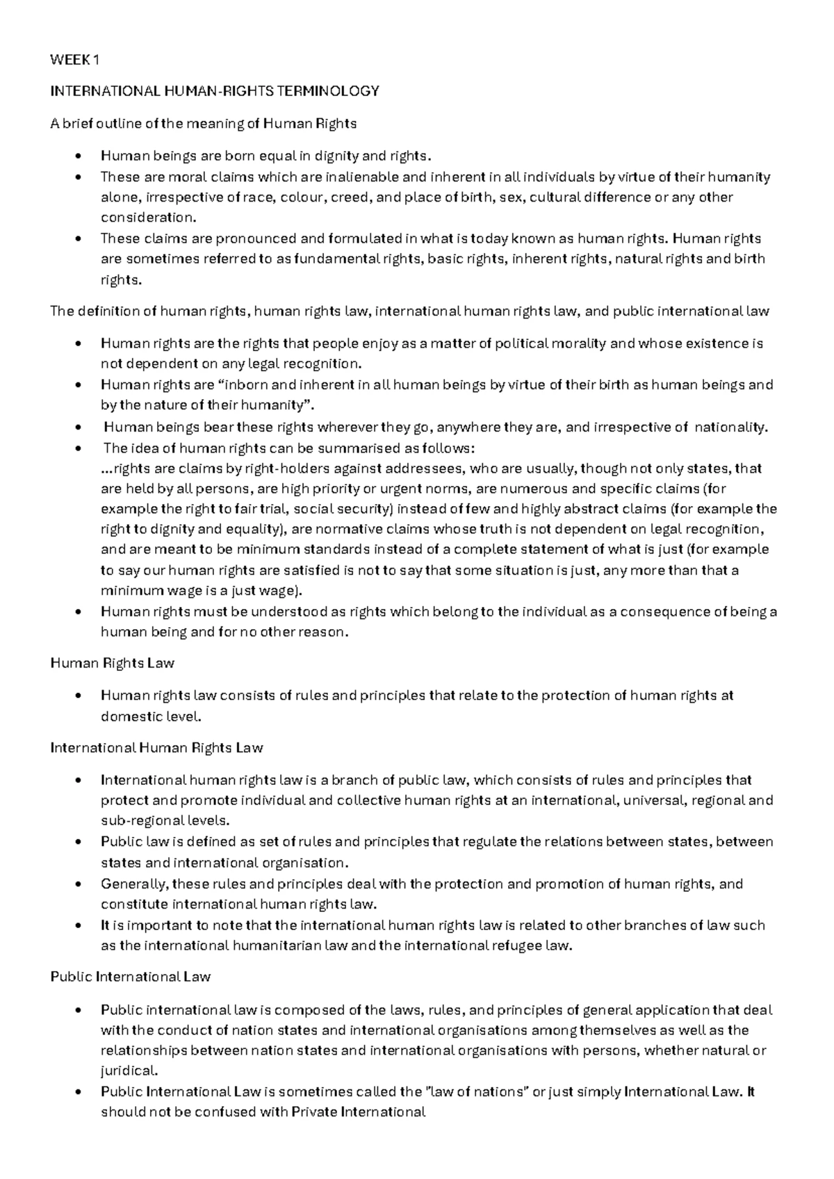 Week 7 Lecture Notes: The International Human Rights System - Studocu