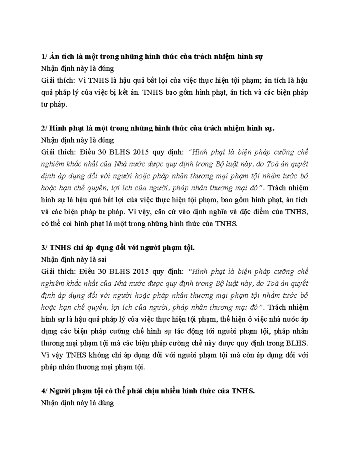 HS - Cụm 4 - Tham khảo về Trách nhiệm Hình sự và Án Tích - Studocu