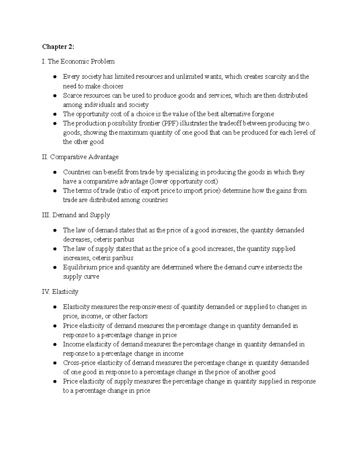 ECON 402 Chapter 2 - Key Concepts & Notes on Economic Theory - Studocu