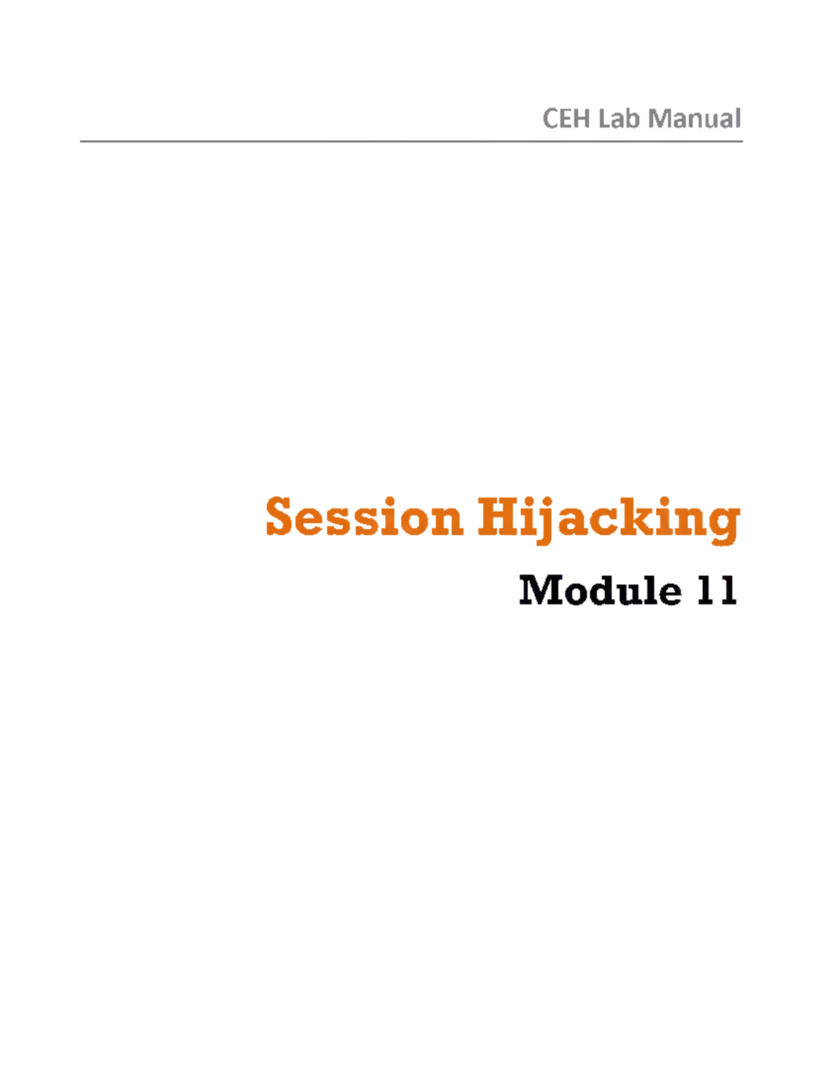 CEH v9 Labs: Module 11 - Session Hijacking Techniques and Tools - Studocu