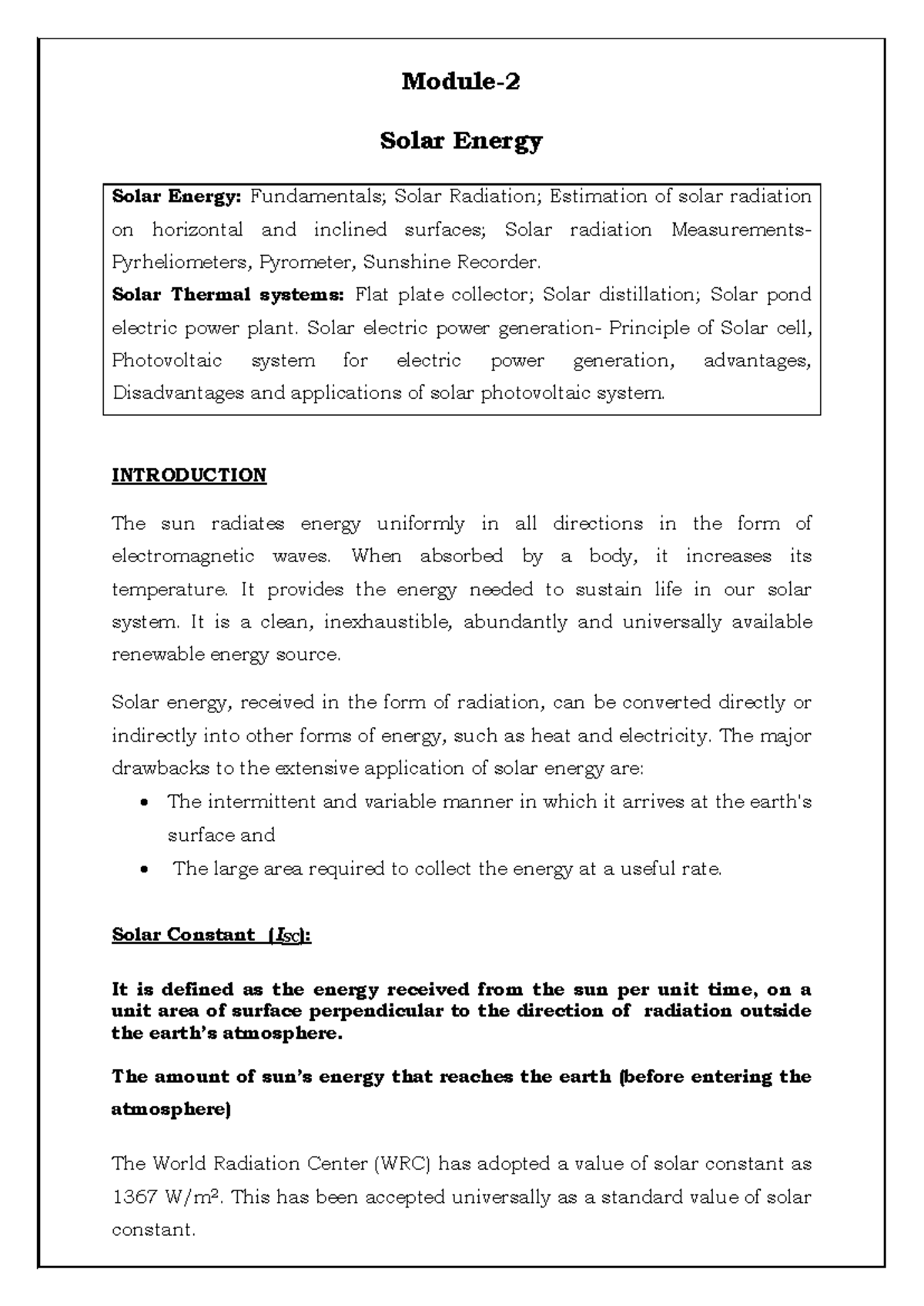 M2 Solar Energy Lecture Notes: Fundamentals and Applications - Studocu