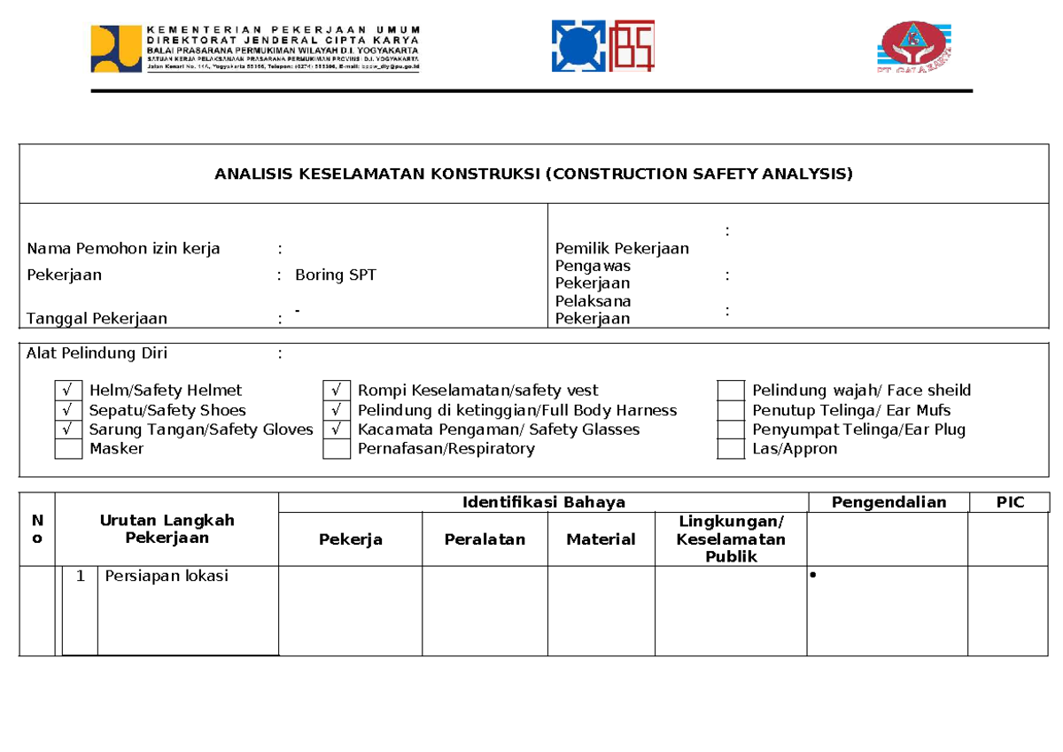 ANALISIS KESELAMATAN KONSTRUKSI (CSA) - Format dan Prosedur - Studocu