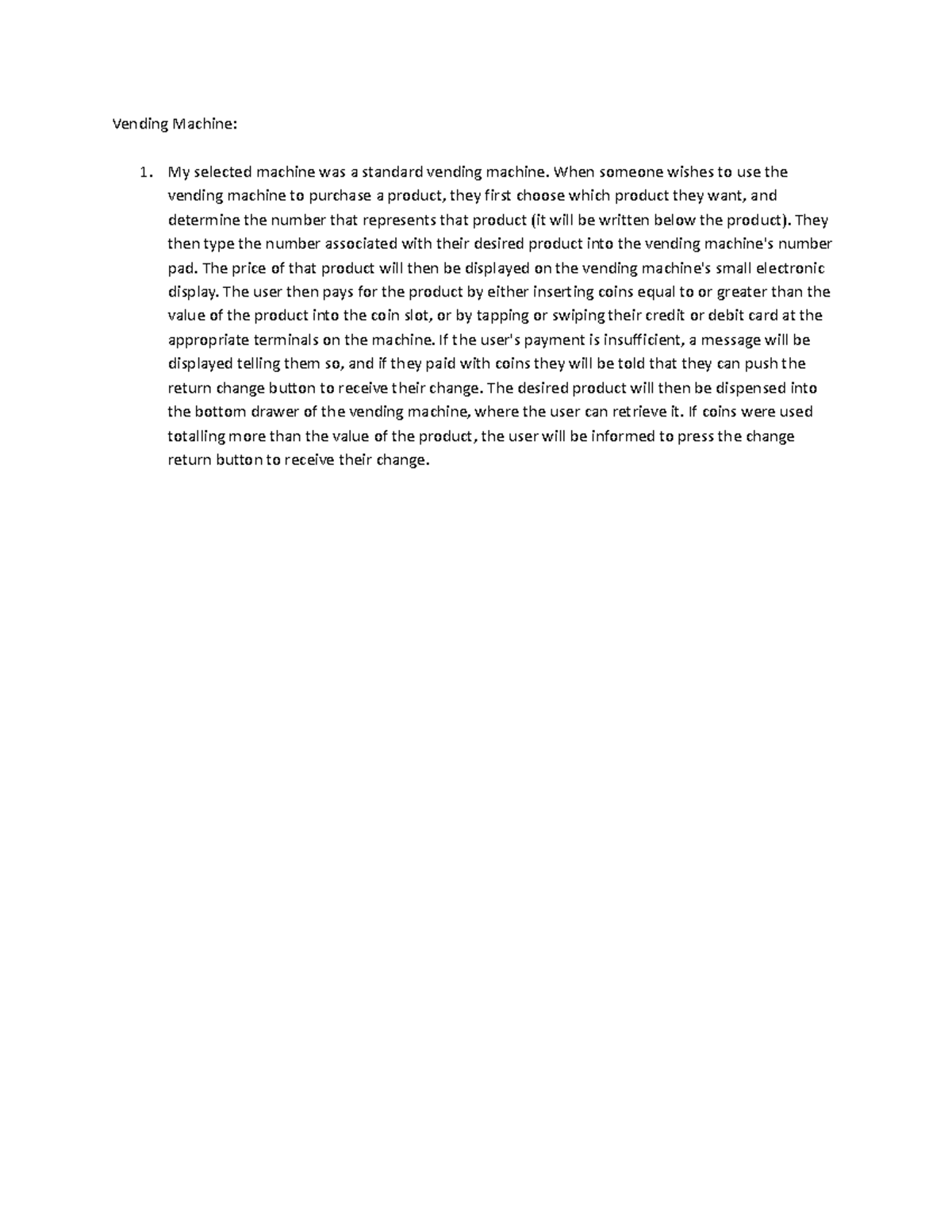 COGS Assignment 5 - Vending Machine Operational Workflow Analysis - Studocu