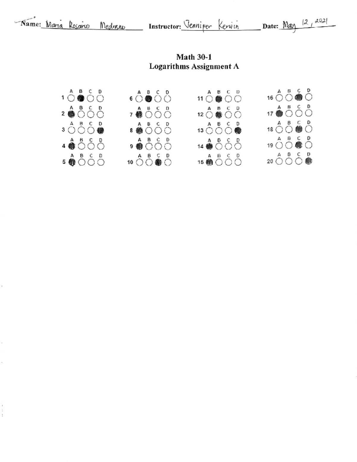 Logarithms Assignment A: Key Concepts and Problem-Solving Techniques ...