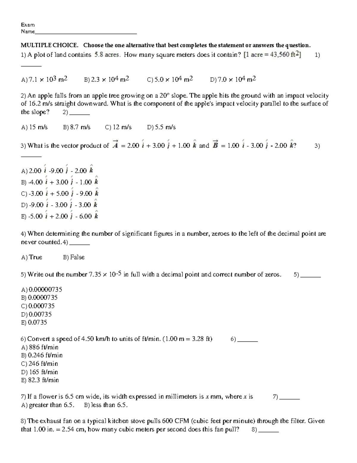 PHYS161 Final Exam: Multiple Choice Questions & Solutions - Studocu