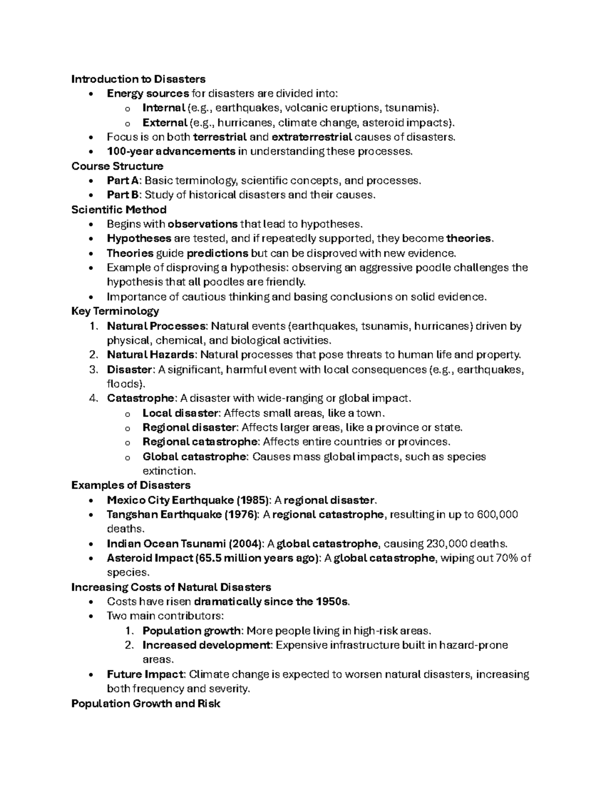 Disasters and Energy Sources: CH2240 Lecture Notes on Natural Hazards ...