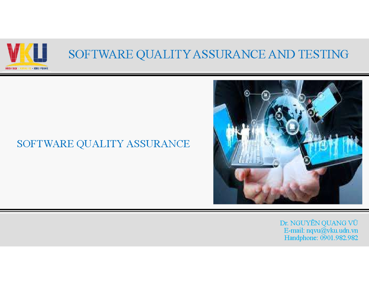 Chapter 1-2: Software Quality Assurance (SQA) Overview and Metrics ...