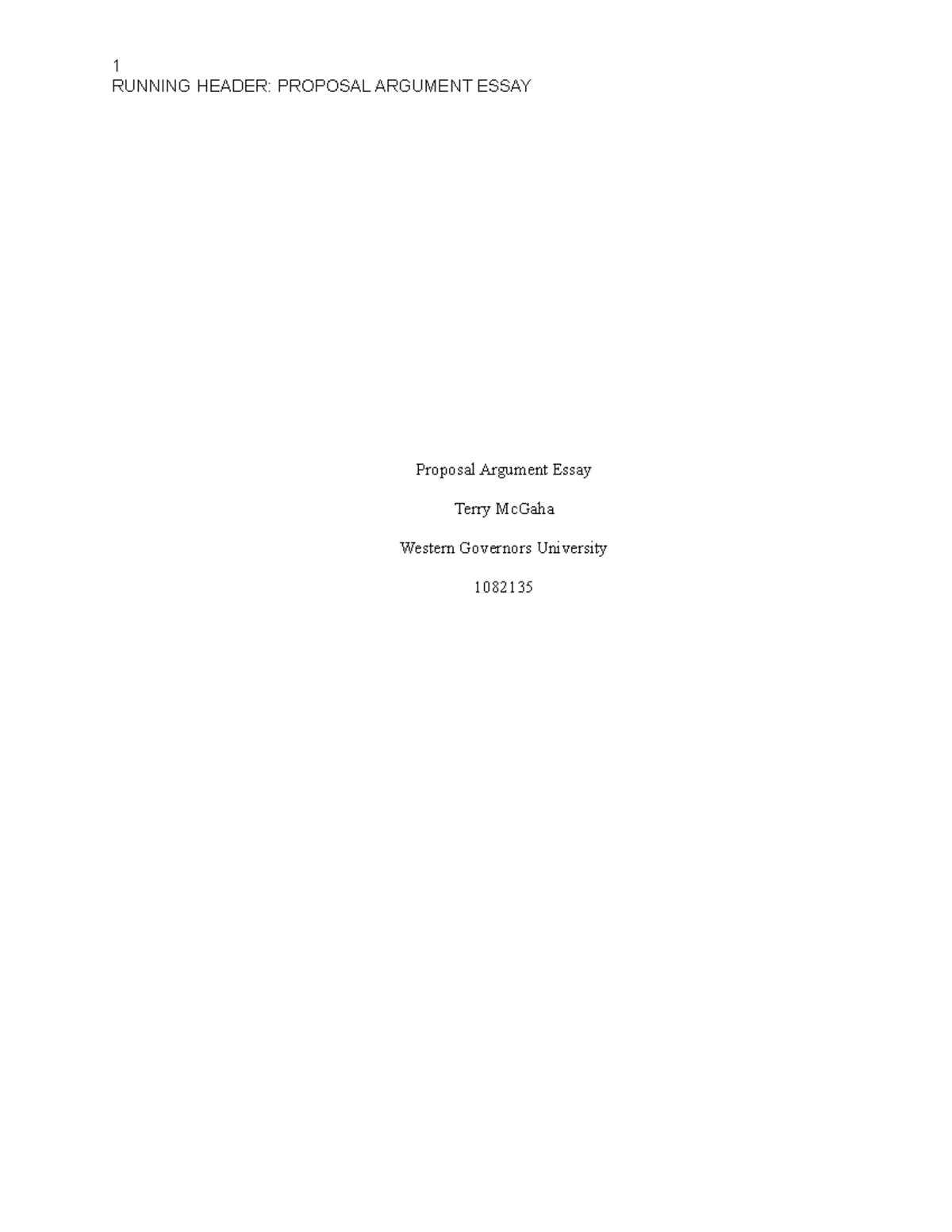 WGU 1082135: Proposal Argument Essay on Health & Lifestyle Issues - Studocu
